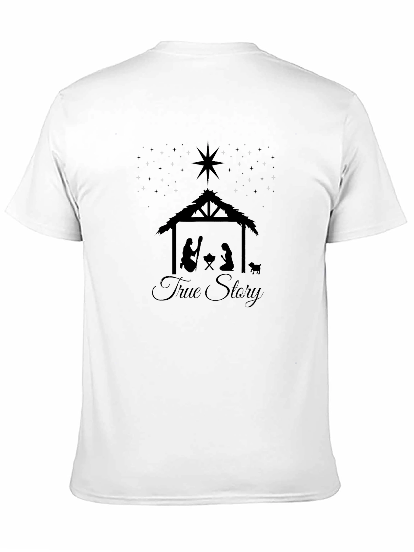 True Story Nativity Scene Black T-Shirt