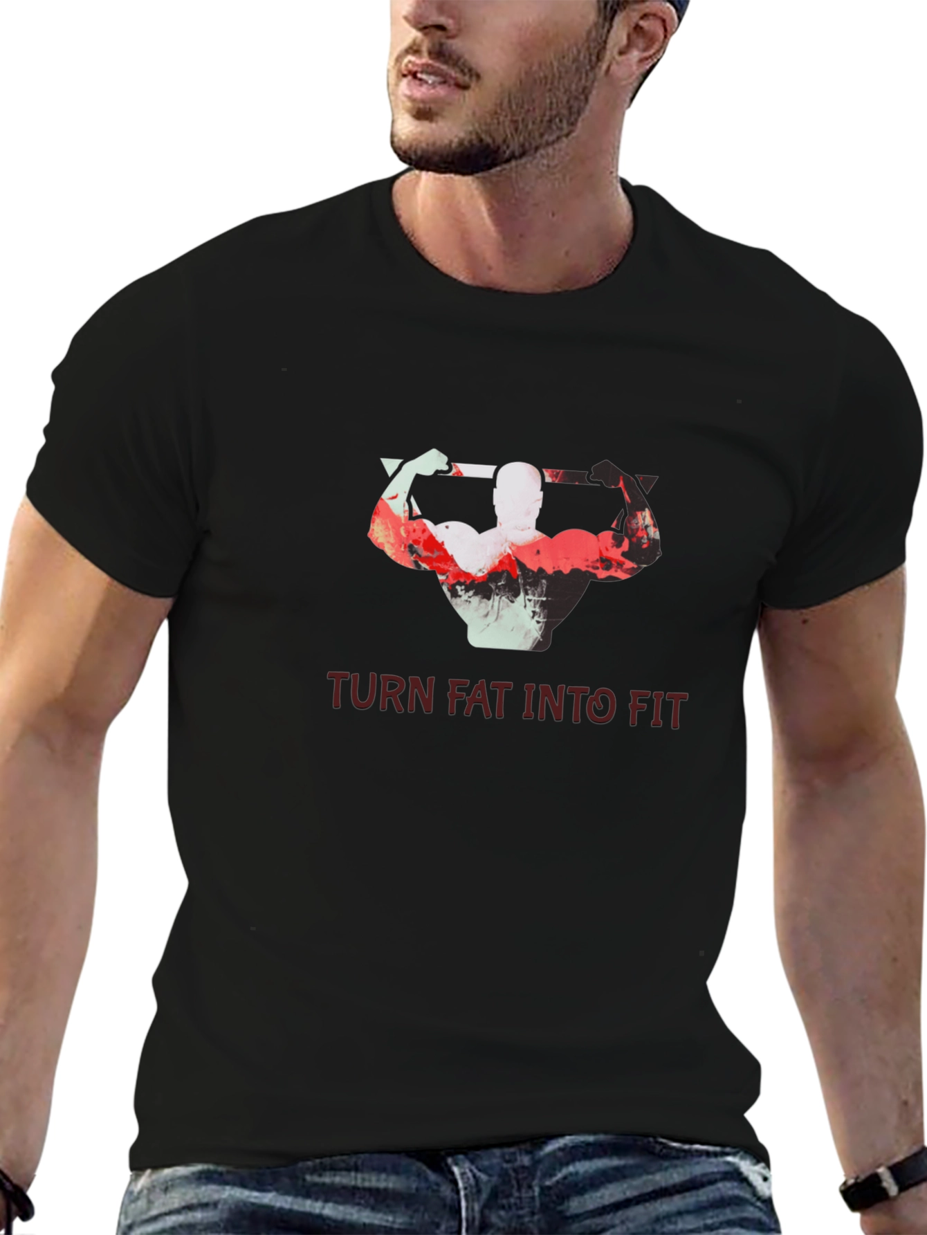 Turn Fat Into Fit T-Shirt - Motivational Gym Tee