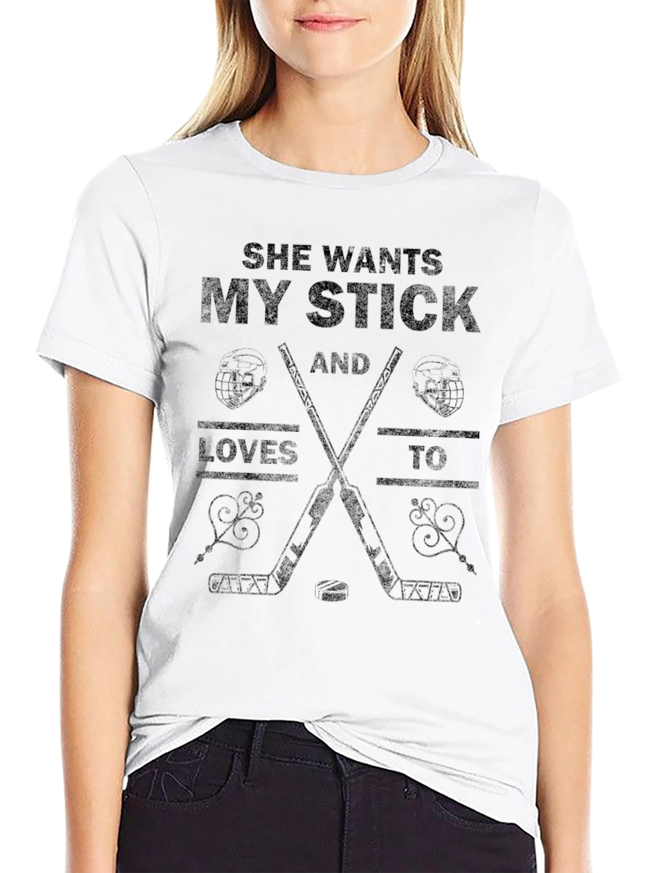 She Wants My Stick Hockey T-Shirt