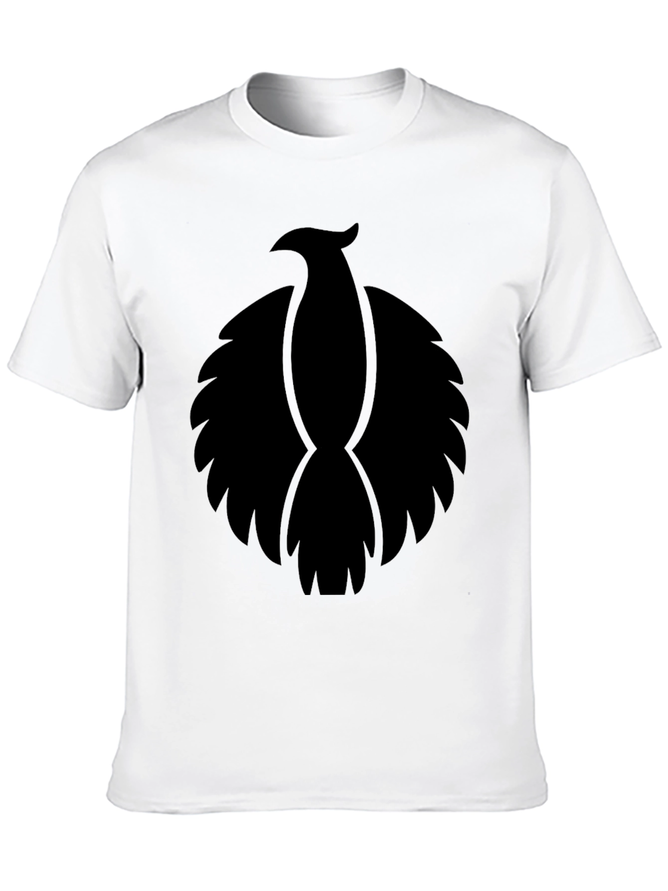 Black Phoenix Graphic Tee - Modern Crew Neck T-Shirt