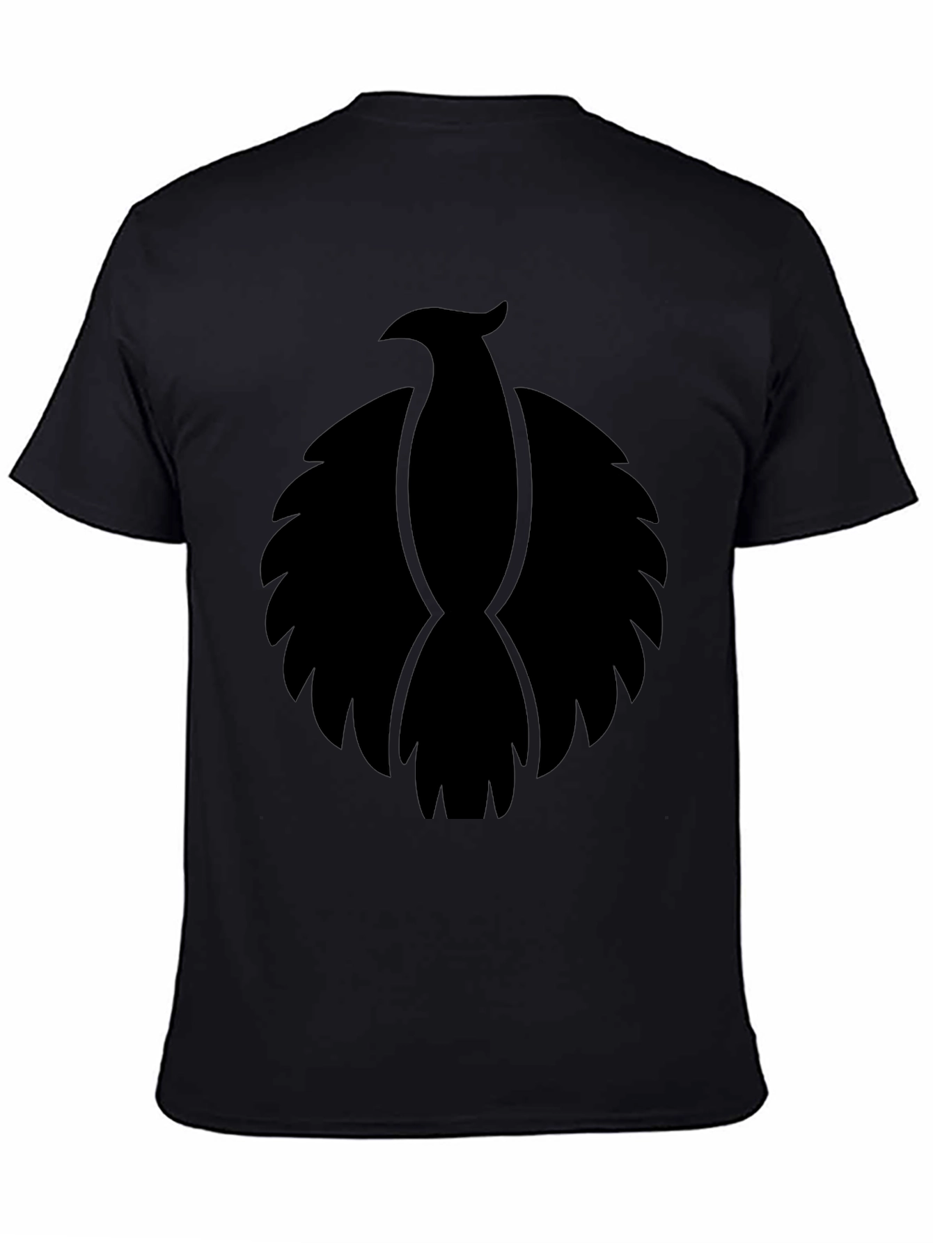 Black Phoenix Graphic Tee - Modern Crew Neck T-Shirt