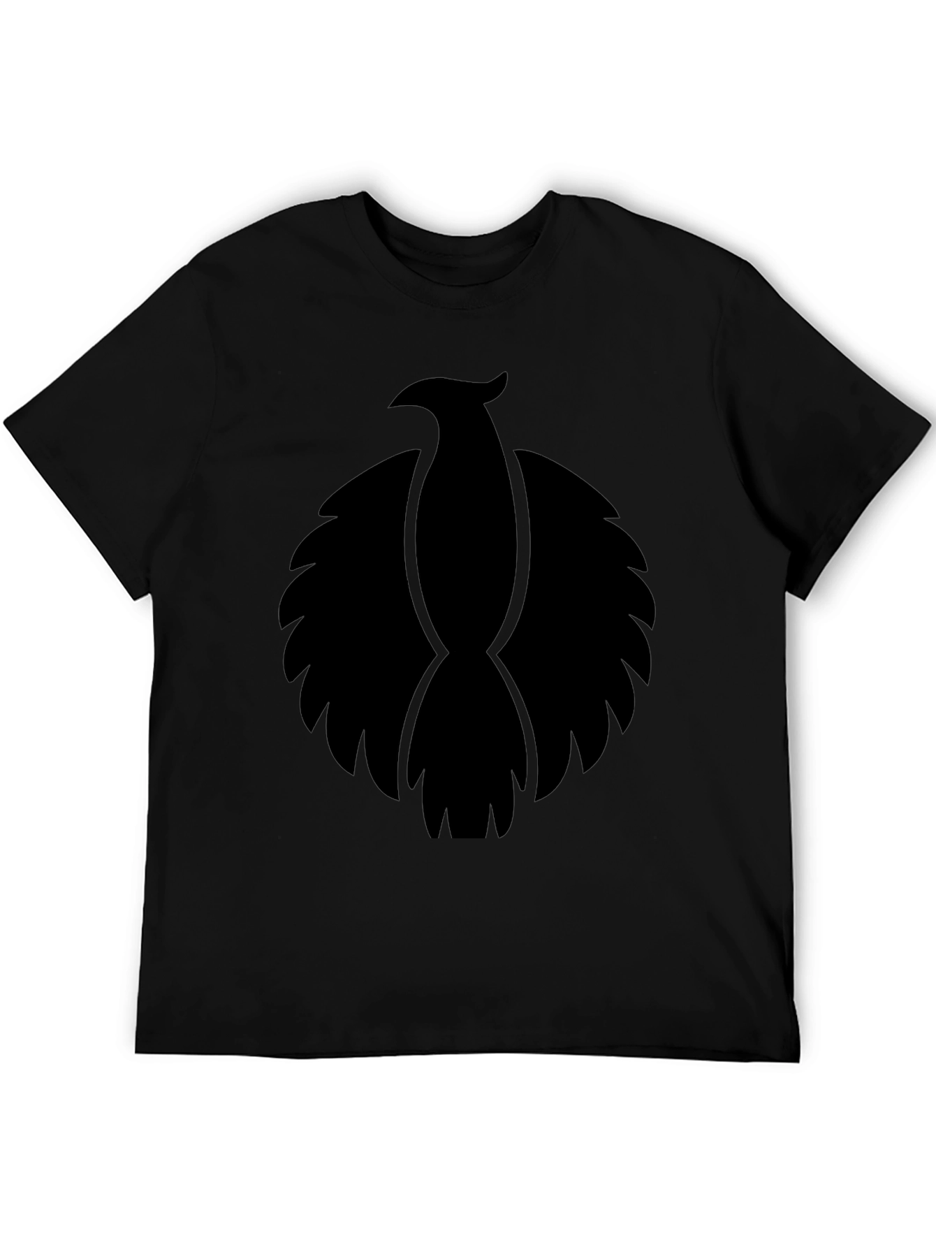 Black Phoenix Graphic Tee - Modern Crew Neck T-Shirt