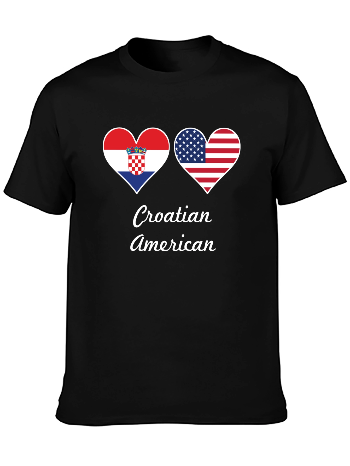 Croatia USA Flag Heart T-Shirt Croatian American