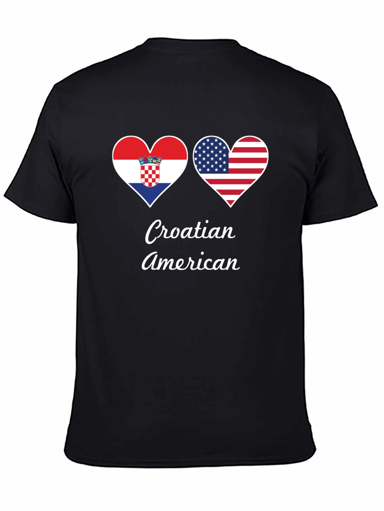 Croatia USA Flag Heart T-Shirt Croatian American