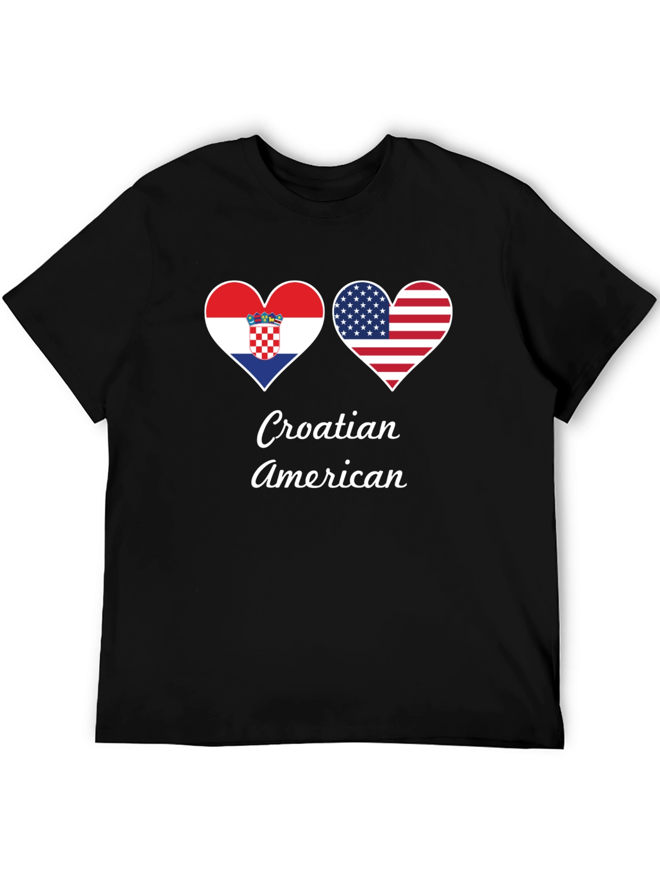 Croatia USA Flag Heart T-Shirt Croatian American