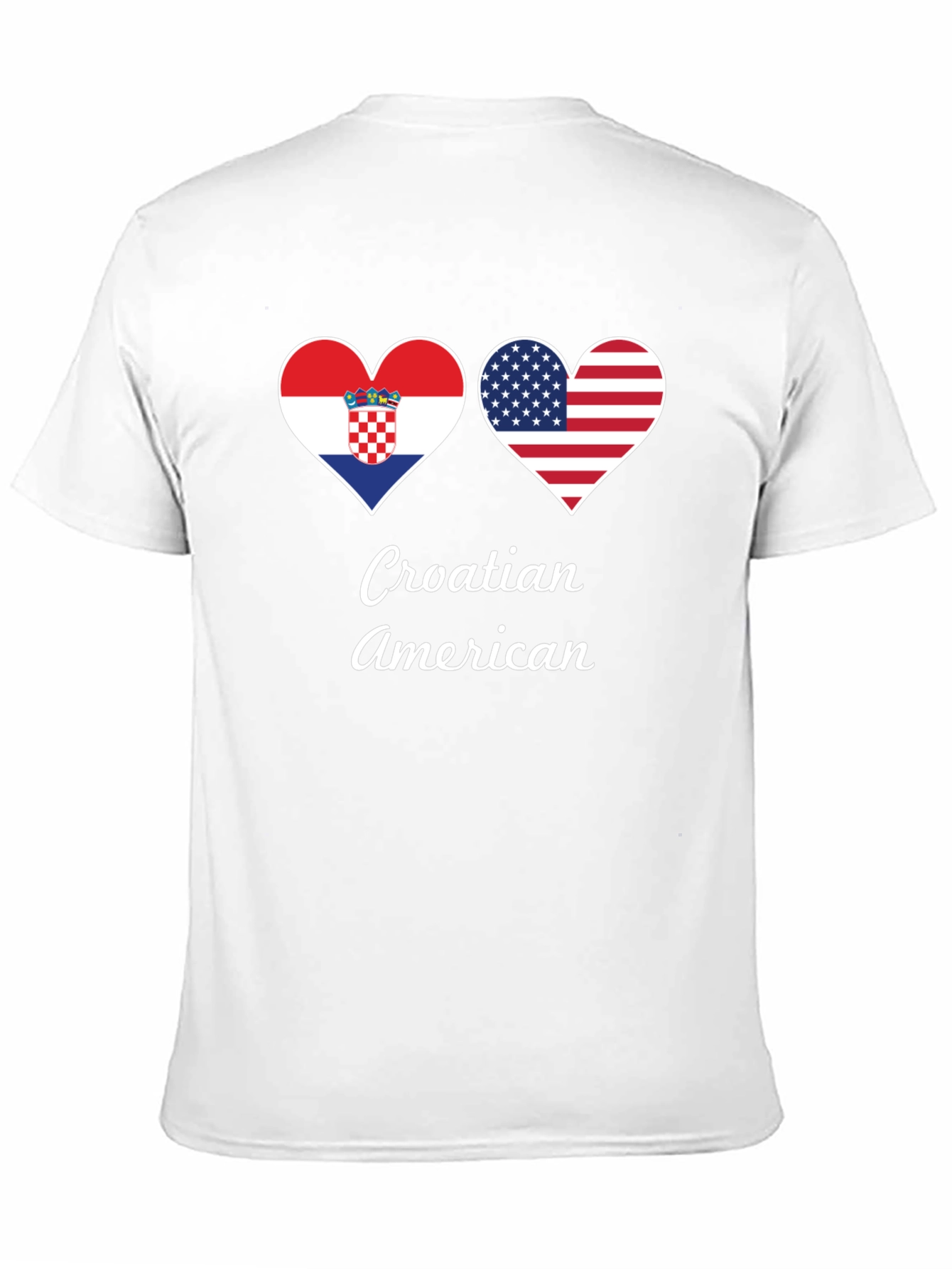 Croatia USA Flag Heart T-Shirt Croatian American