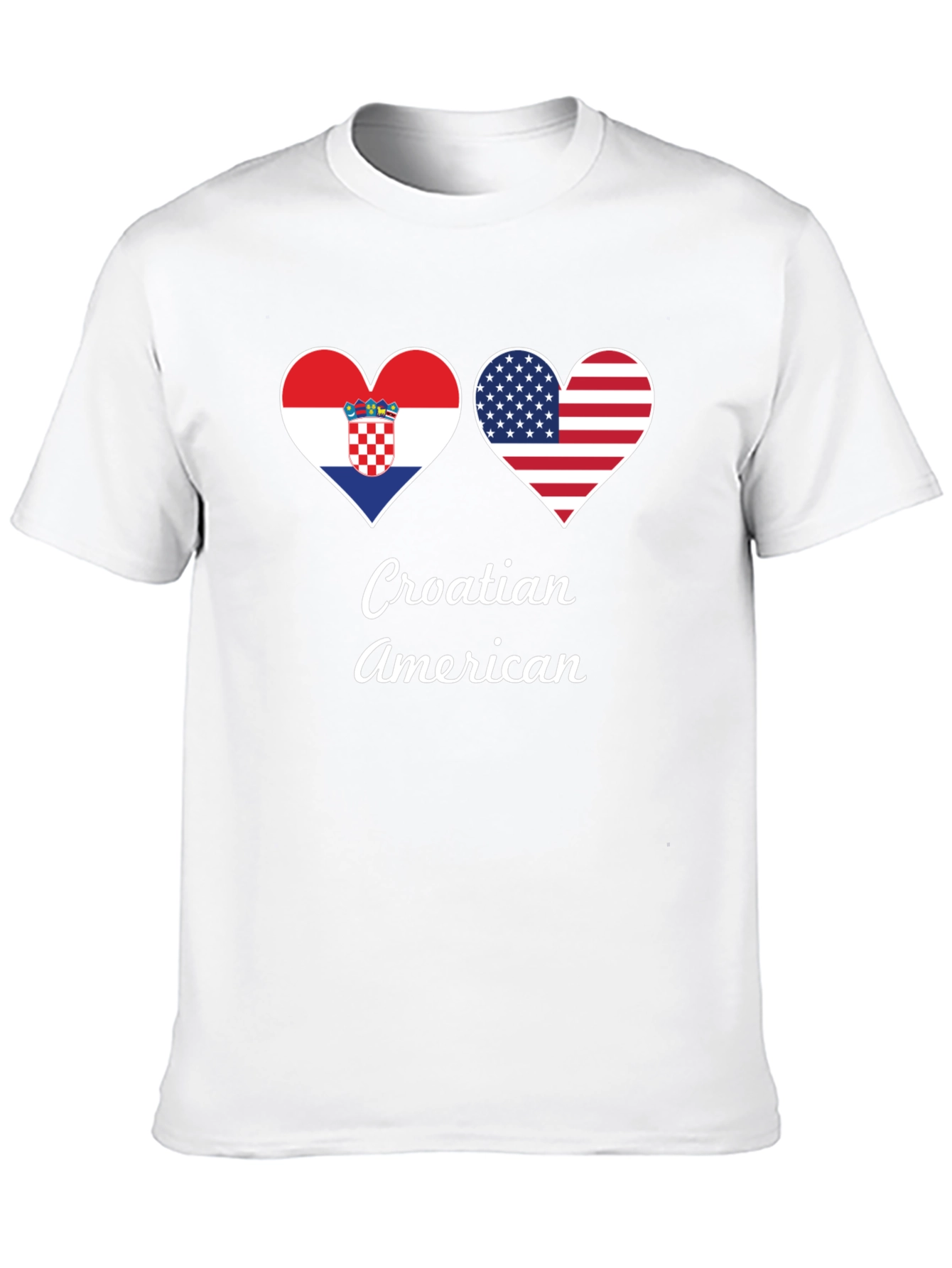 Croatia USA Flag Heart T-Shirt Croatian American