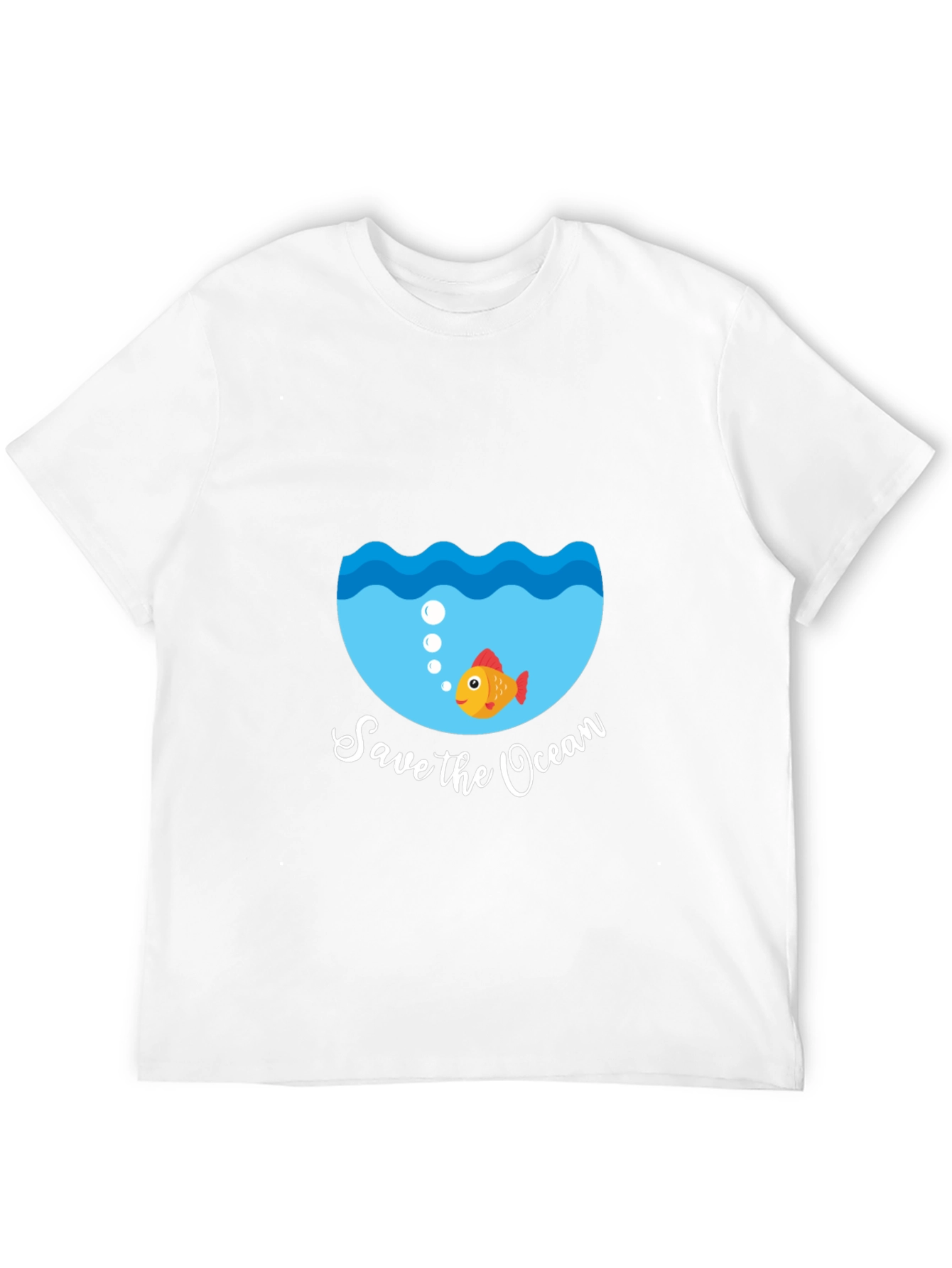 Save the Ocean Graphic Tee - Black Cotton T-Shirt