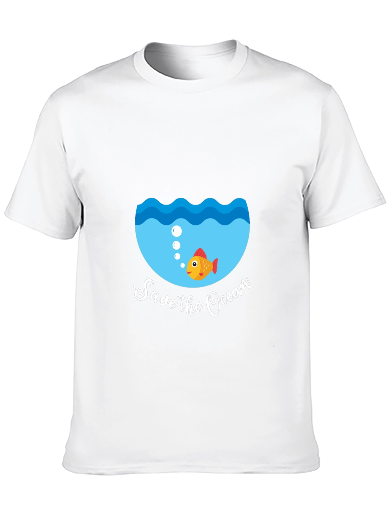 Save the Ocean Graphic Tee - Black Cotton T-Shirt