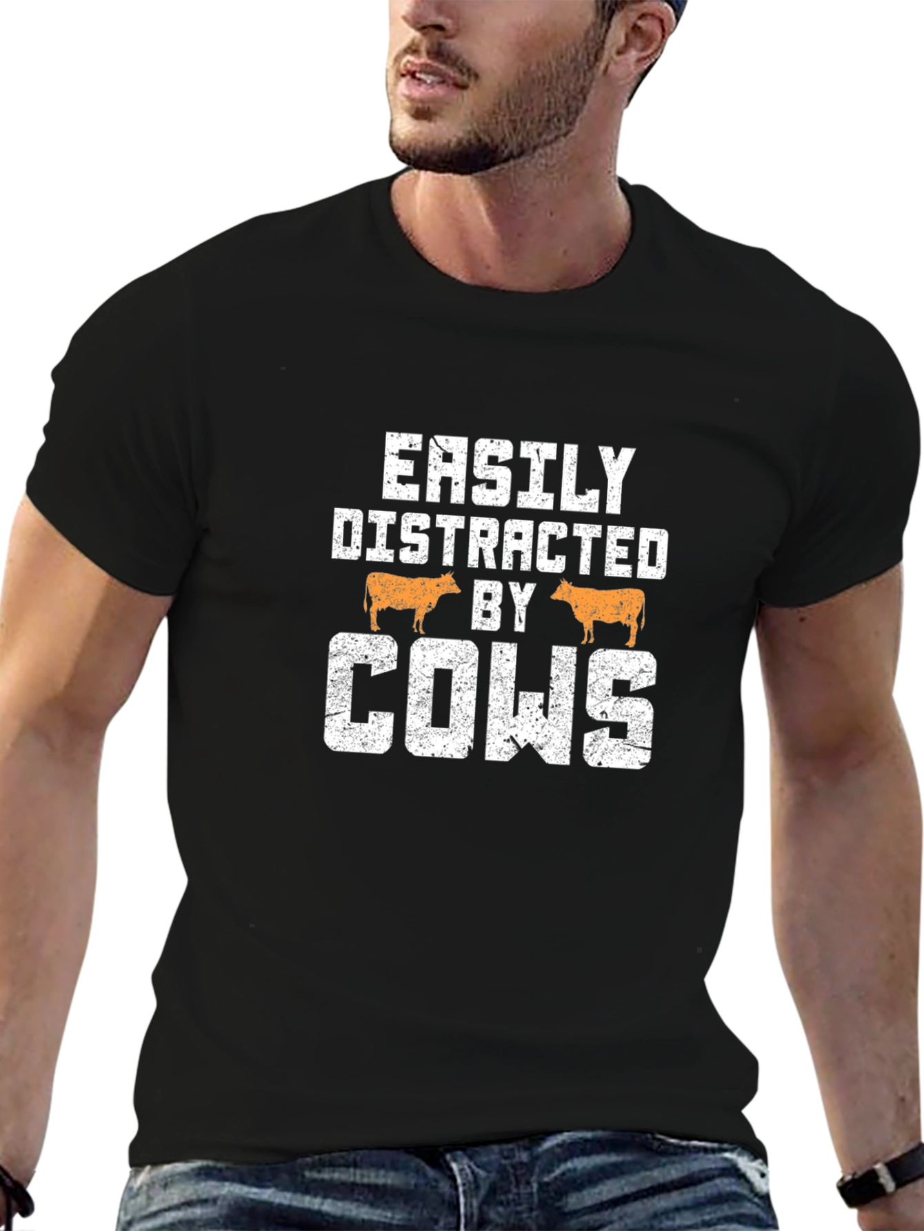 Easily Distracted By Cows Graphic Tee