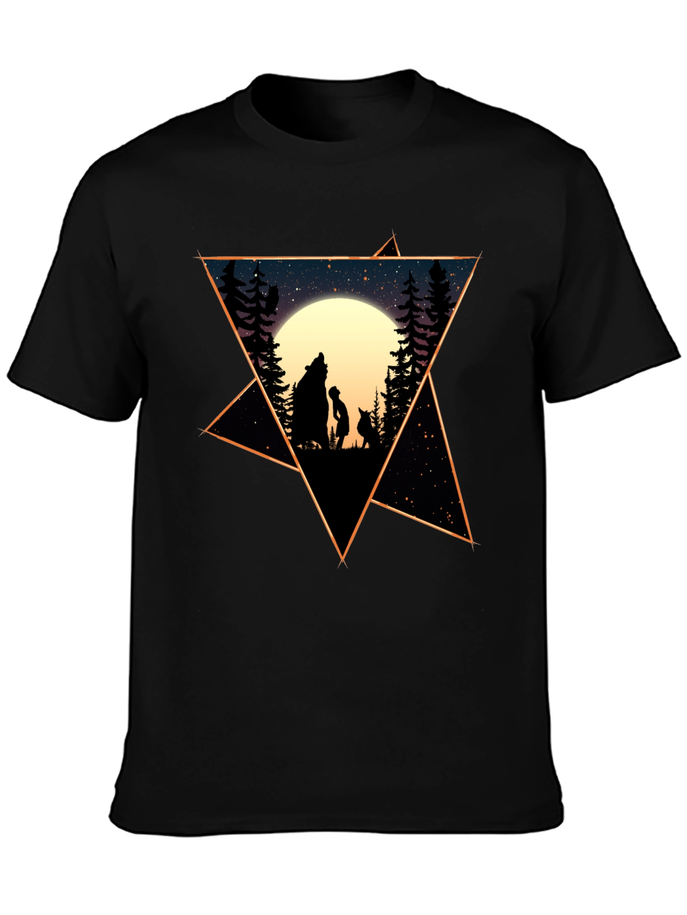 Starry Night Wolf & Child Graphic Tee
