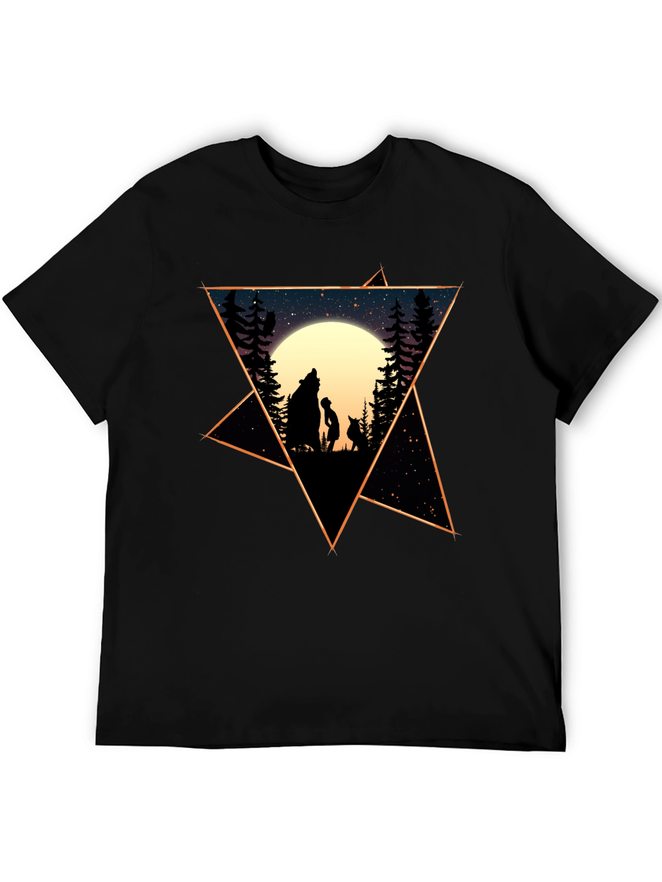 Starry Night Wolf & Child Graphic Tee