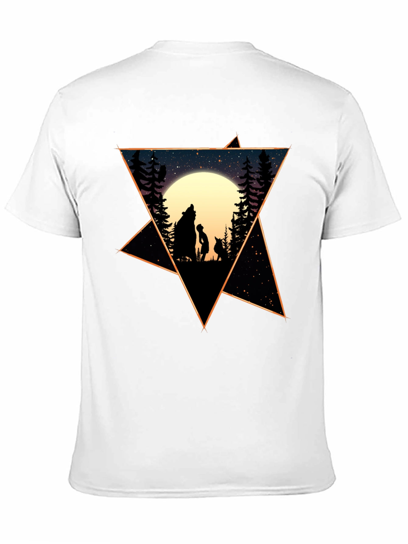 Starry Night Wolf & Child Graphic Tee