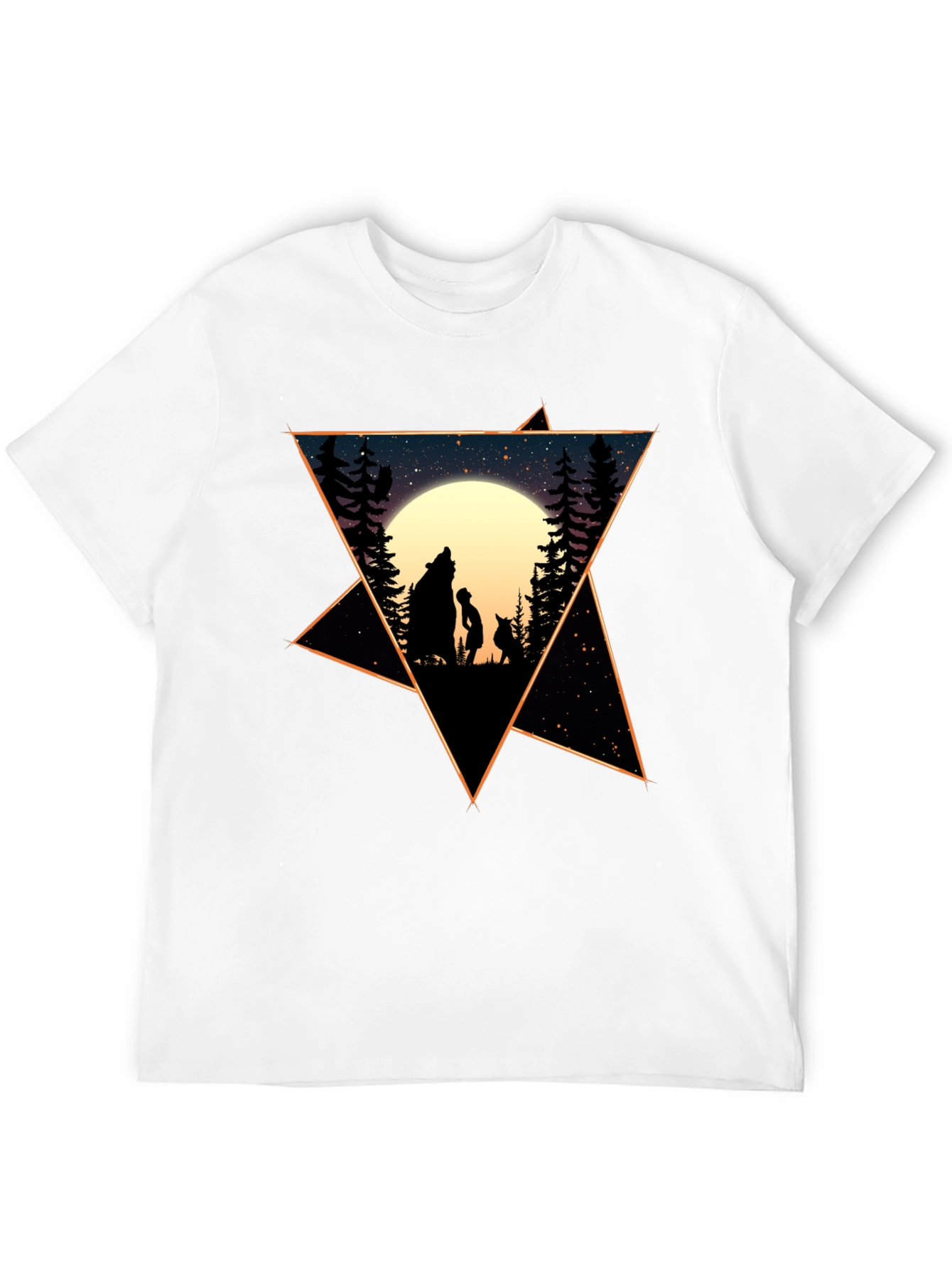 Starry Night Wolf & Child Graphic Tee