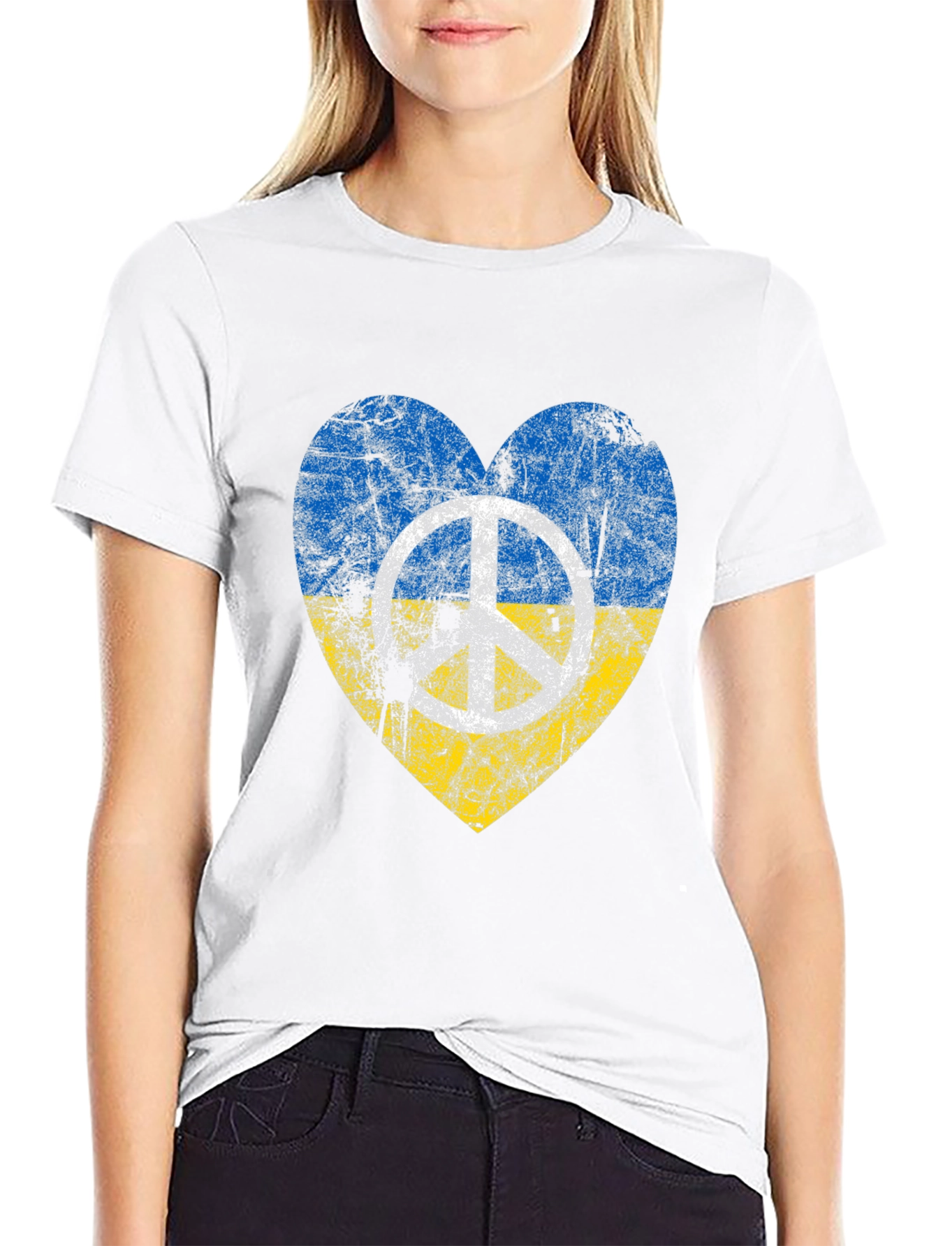 Ukraine Peace Heart T-Shirt - Stand for Peace
