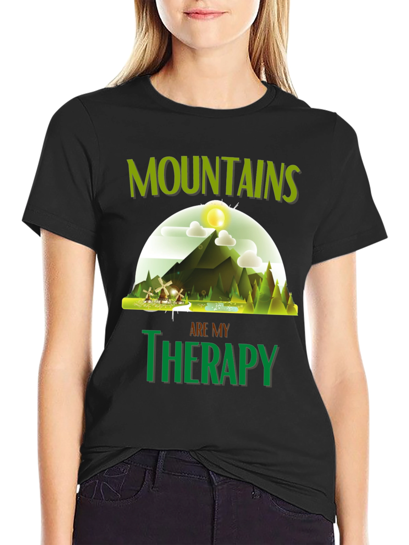 Mountains are My Therapy Graphic T-Shirt