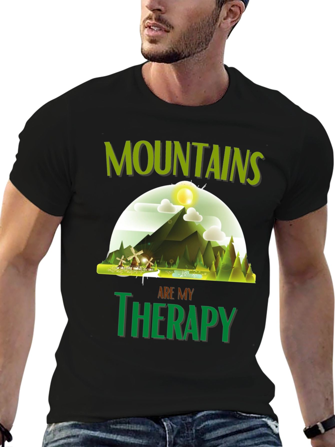Mountains are My Therapy Graphic T-Shirt