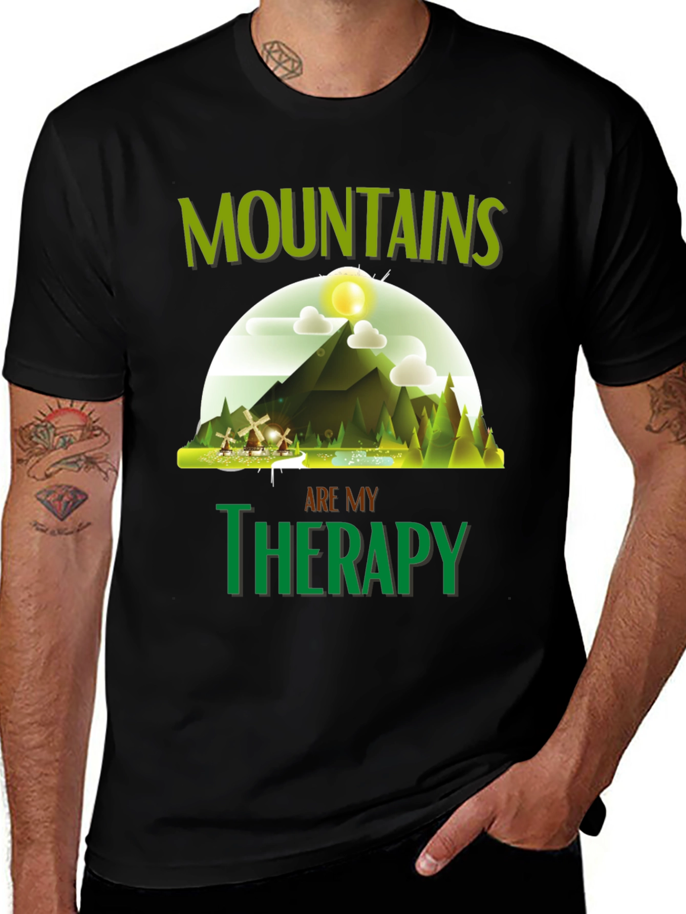 Mountains are My Therapy Graphic T-Shirt