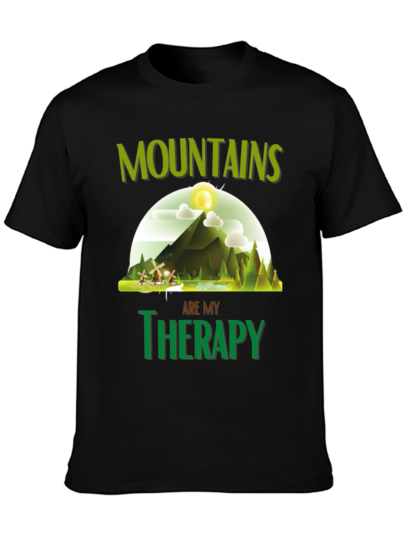 Mountains are My Therapy Graphic T-Shirt