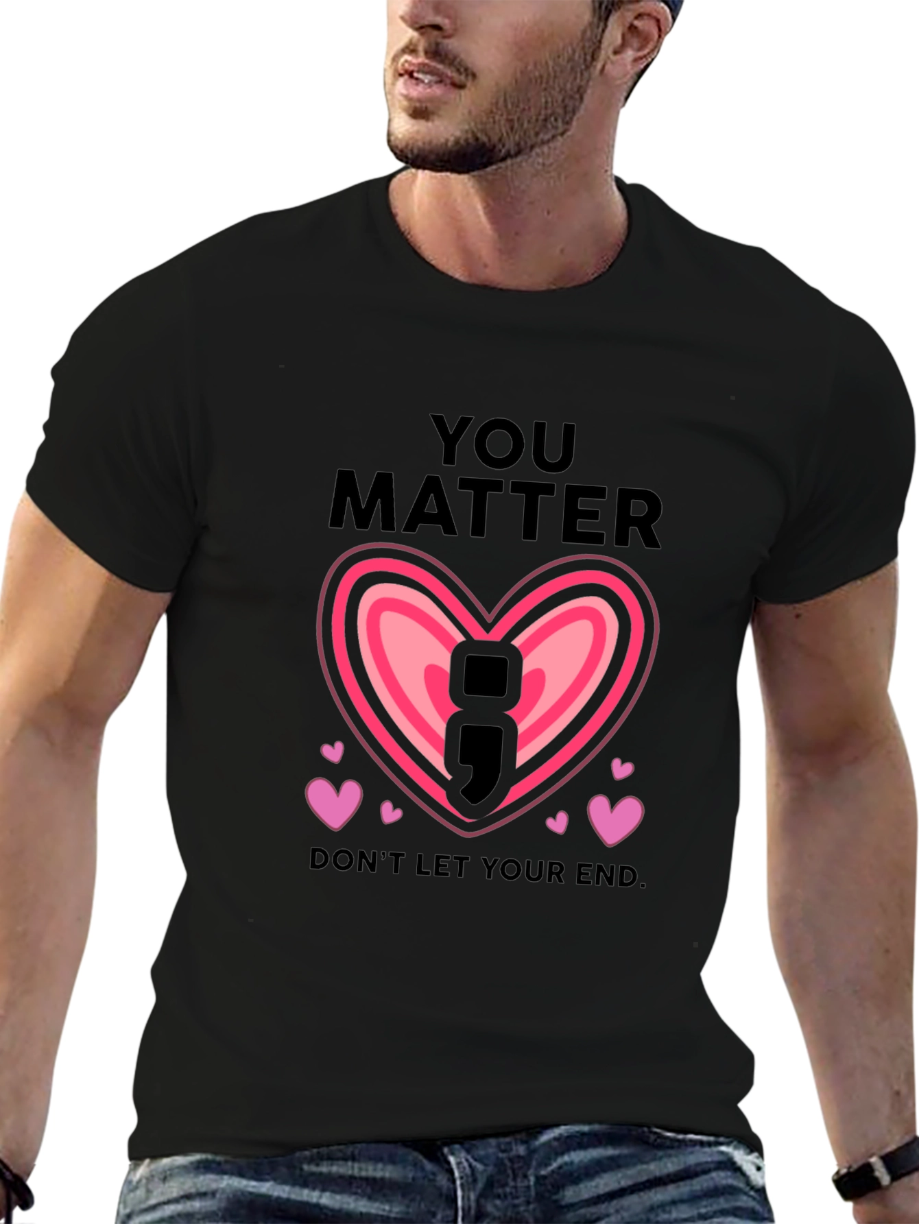 You Matter Semicolon Heart Graphic T-Shirt