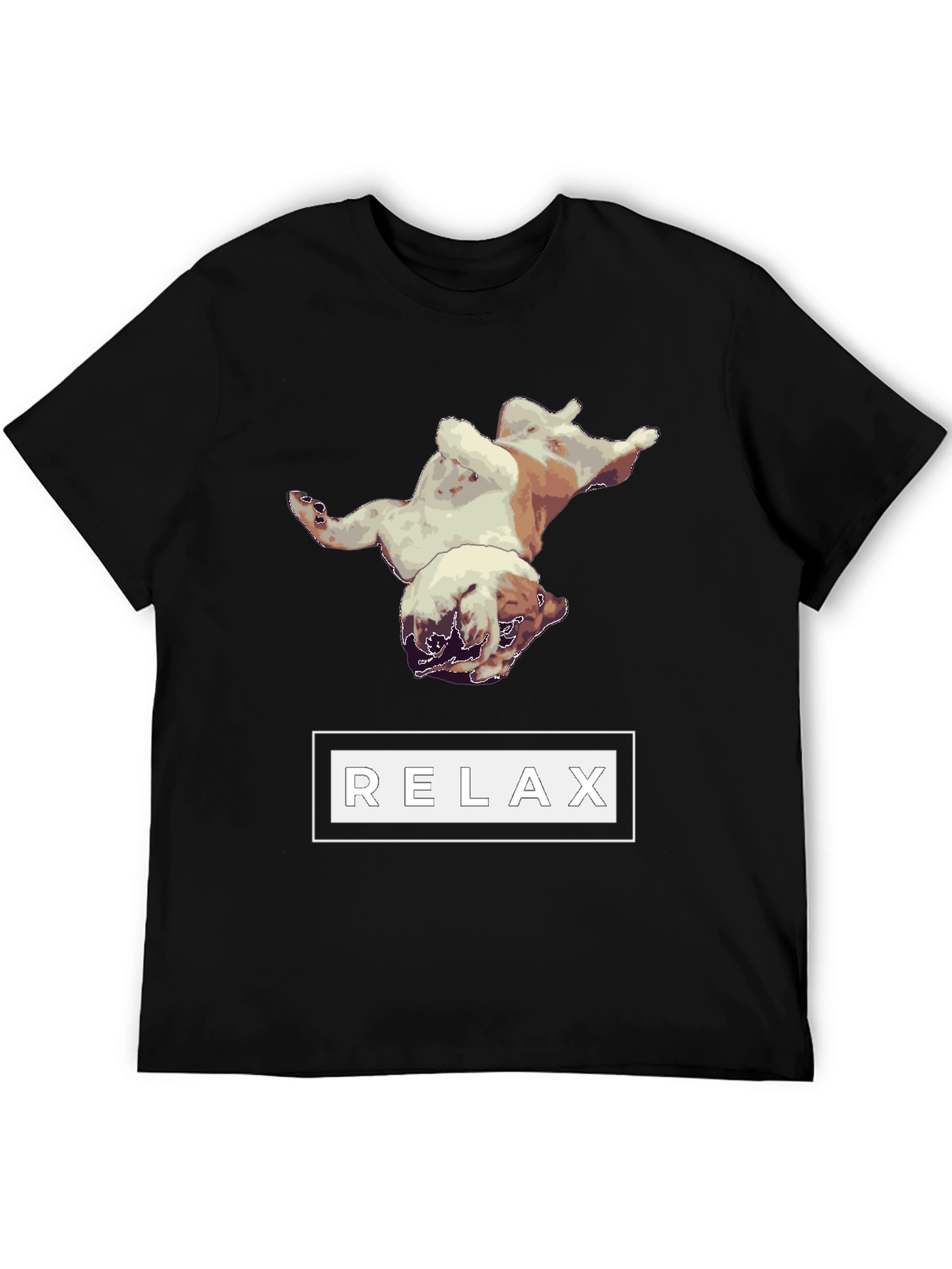 Relaxing Bulldog Graphic Tee - Black