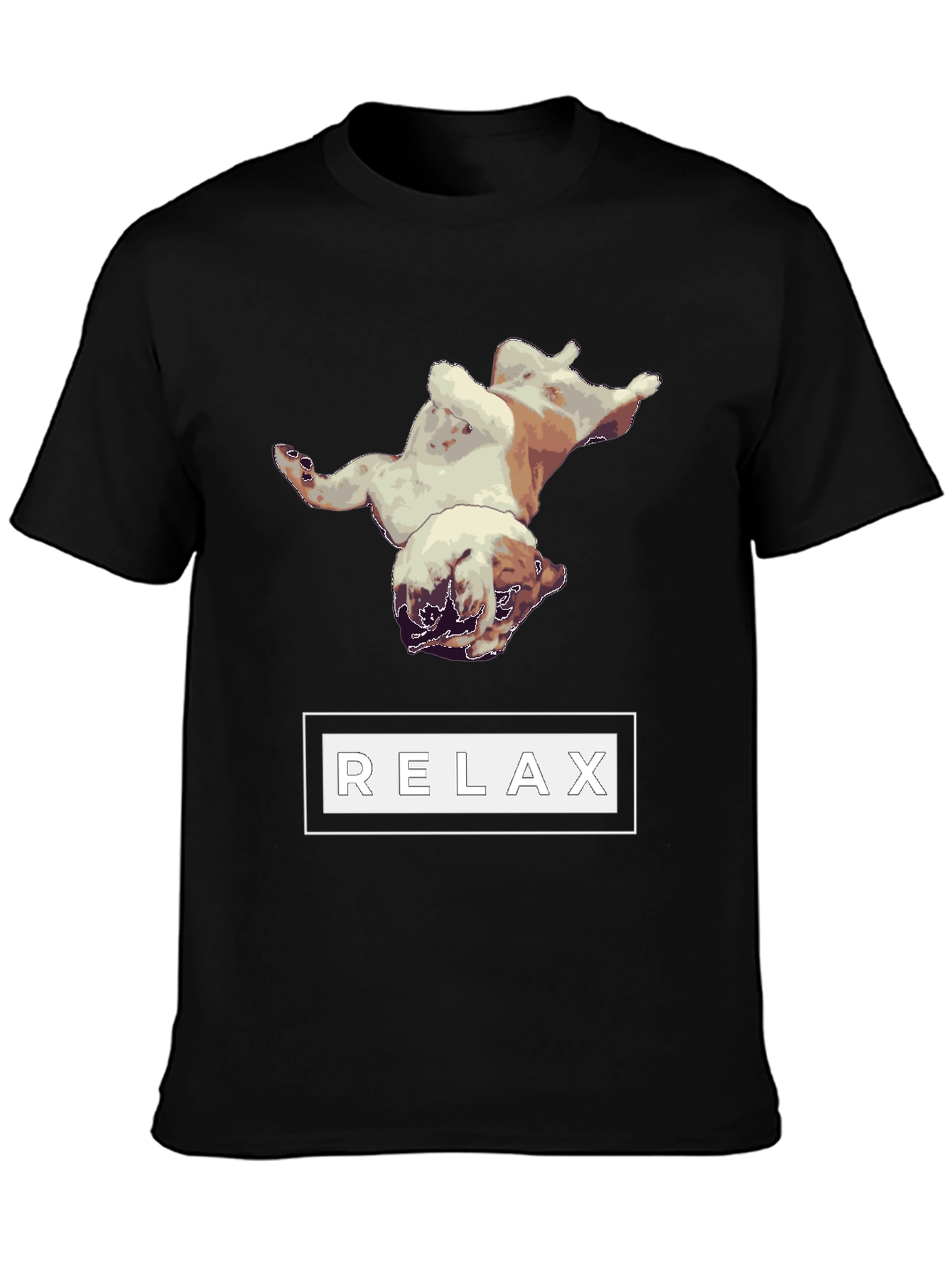 Relaxing Bulldog Graphic Tee - Black