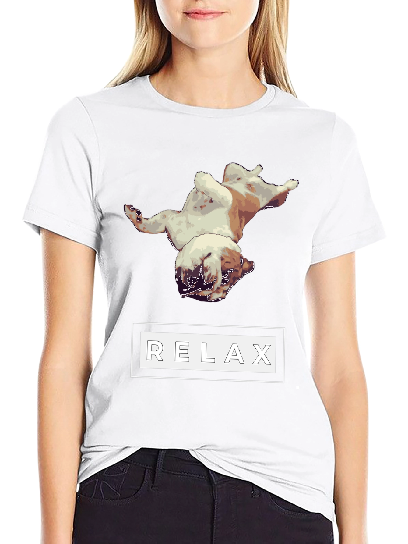 Relaxing Bulldog Graphic Tee - Black