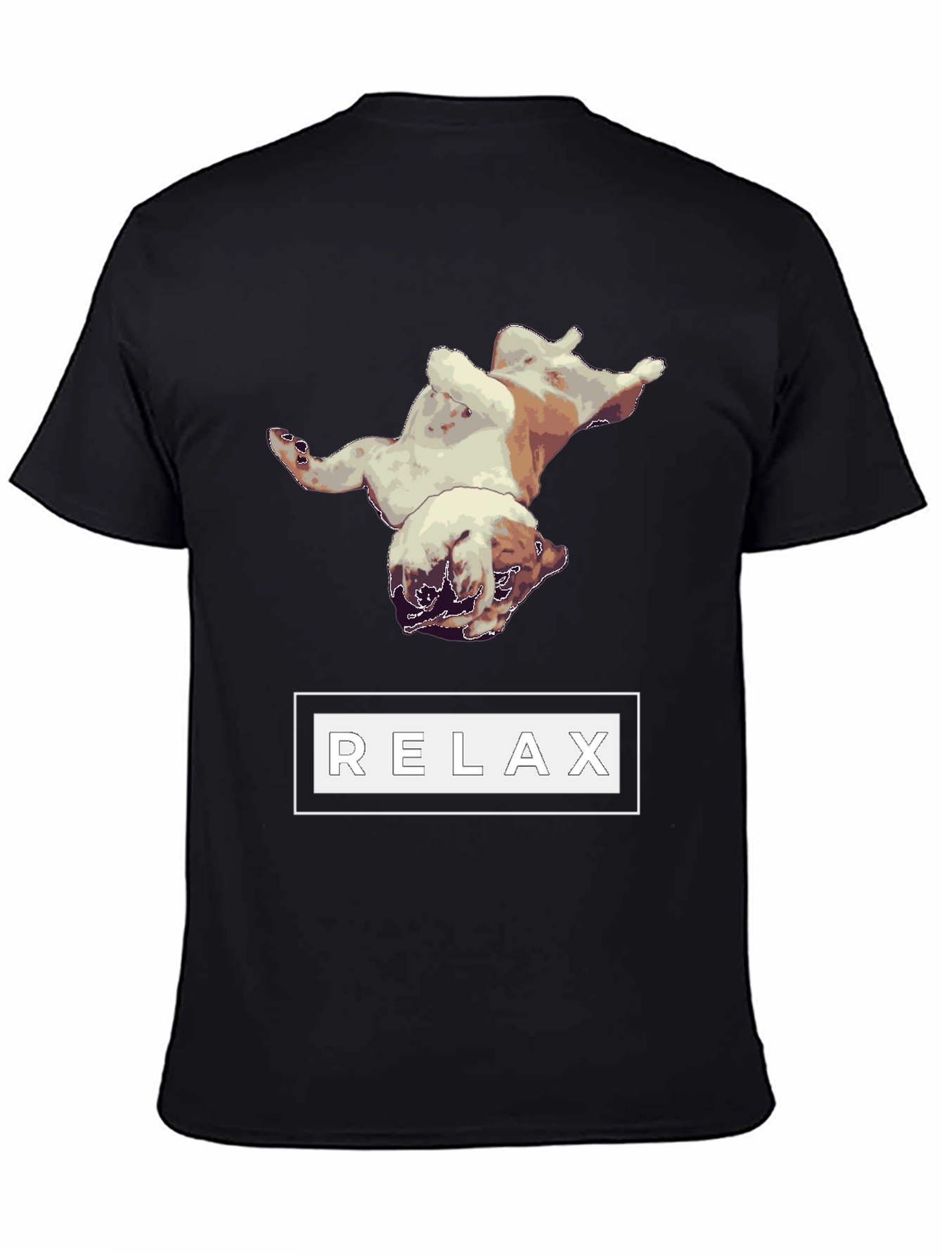 Relaxing Bulldog Graphic Tee - Black