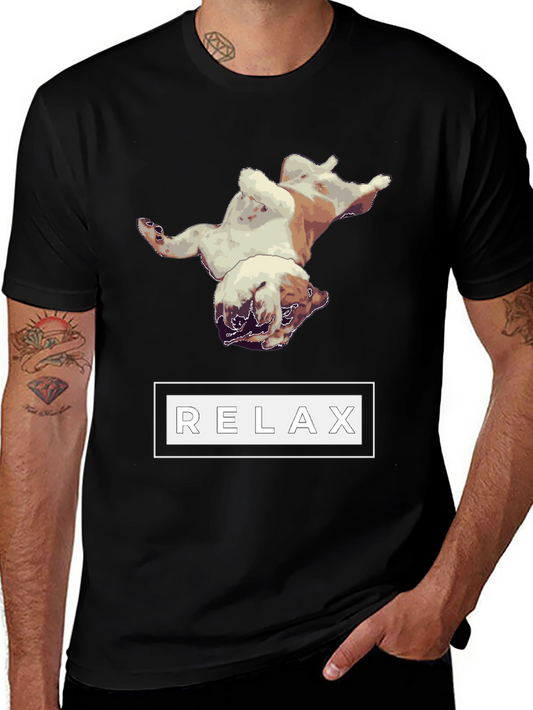Relaxing Bulldog Graphic Tee - Black