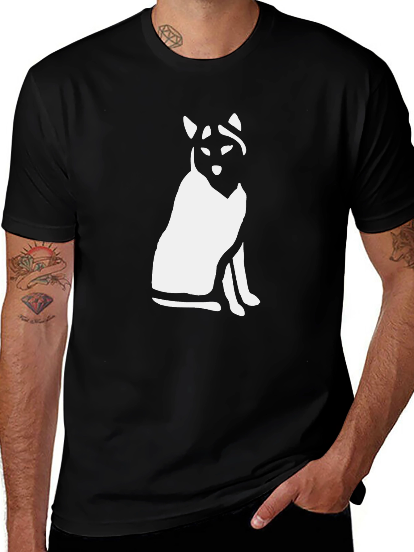 Cool Cat Graphic Tee - Black Cotton Blend