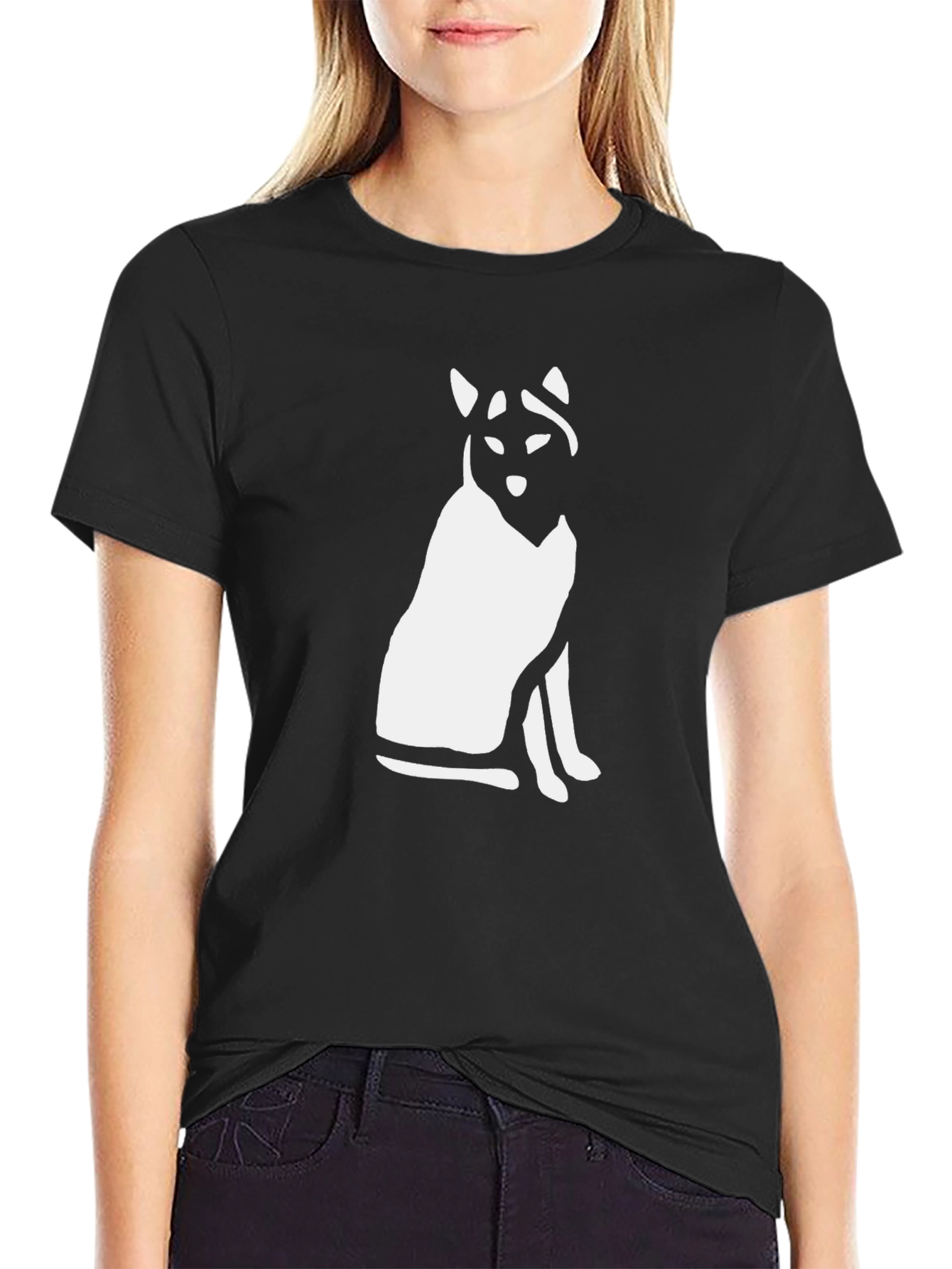 Cool Cat Graphic Tee - Black Cotton Blend