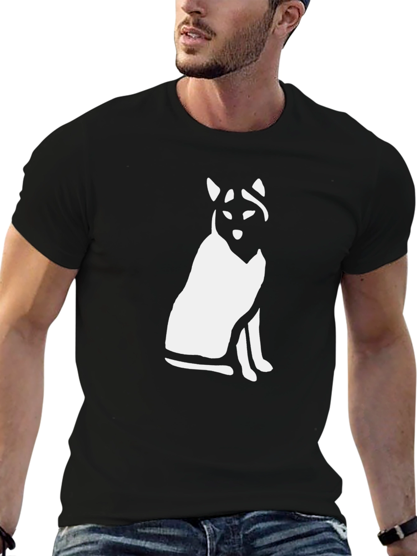Cool Cat Graphic Tee - Black Cotton Blend