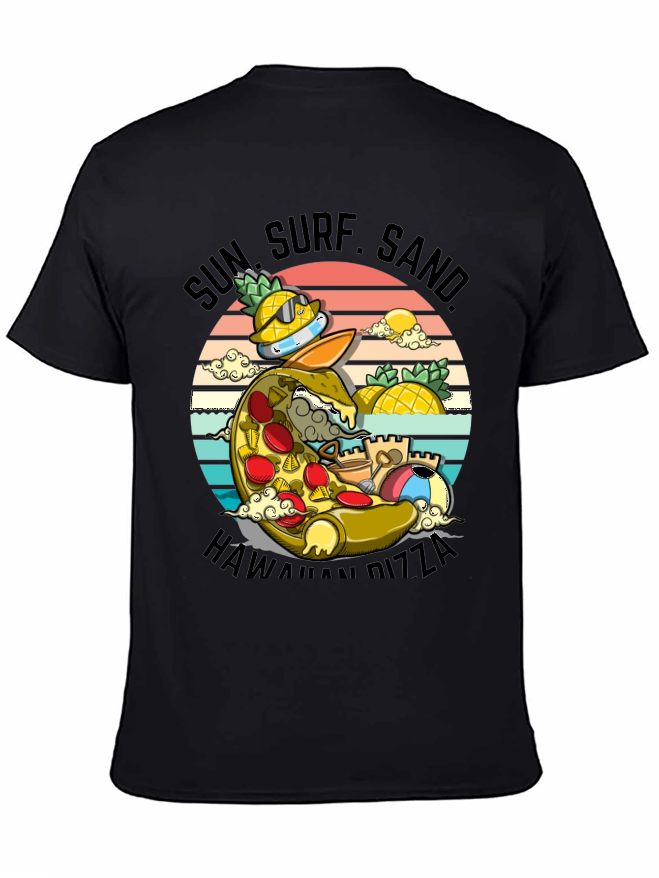 Sun Surf Sand Hawaiian Pizza T-Shirt