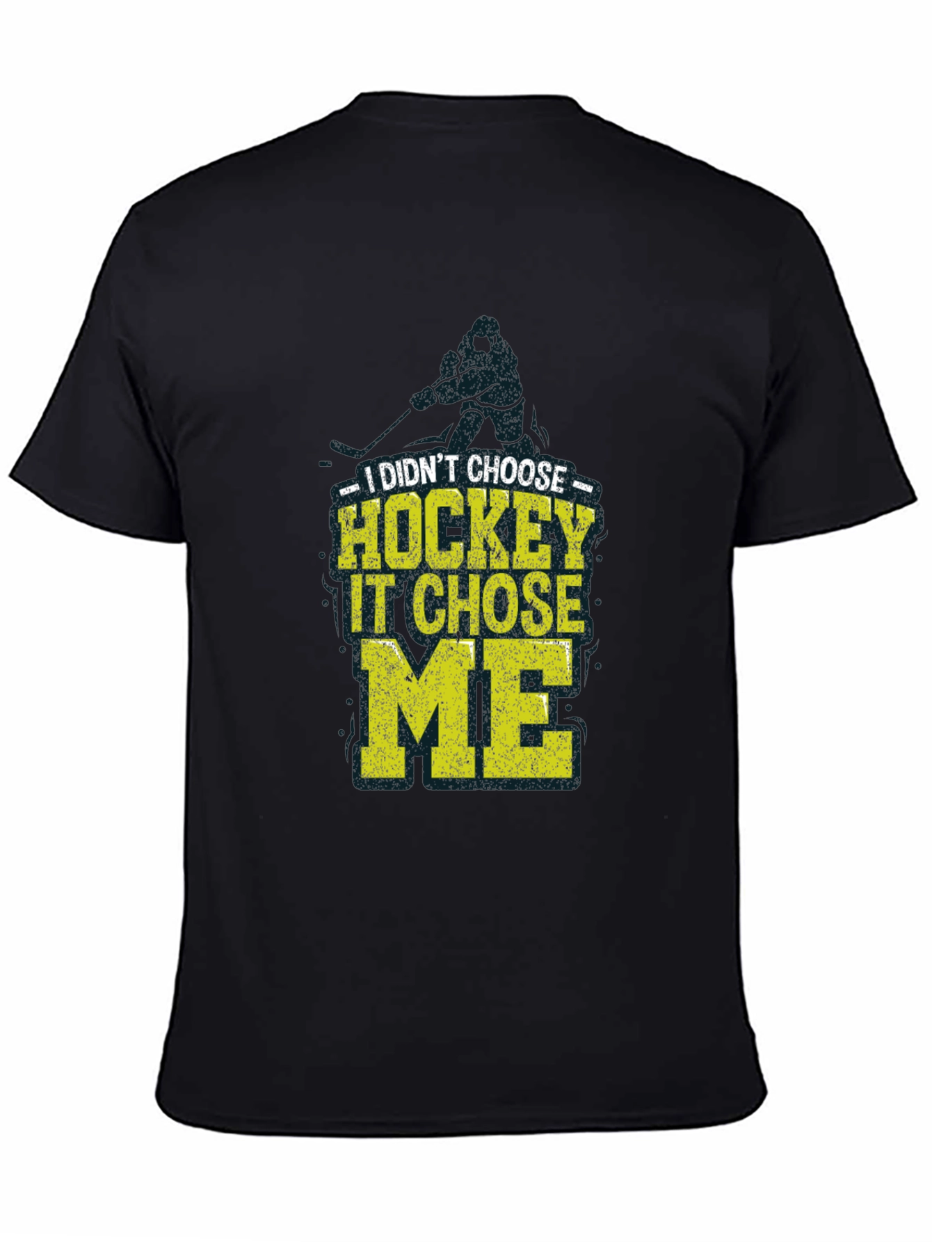 Hockey Chose Me Graphic T-Shirt - Black Cotton Tee