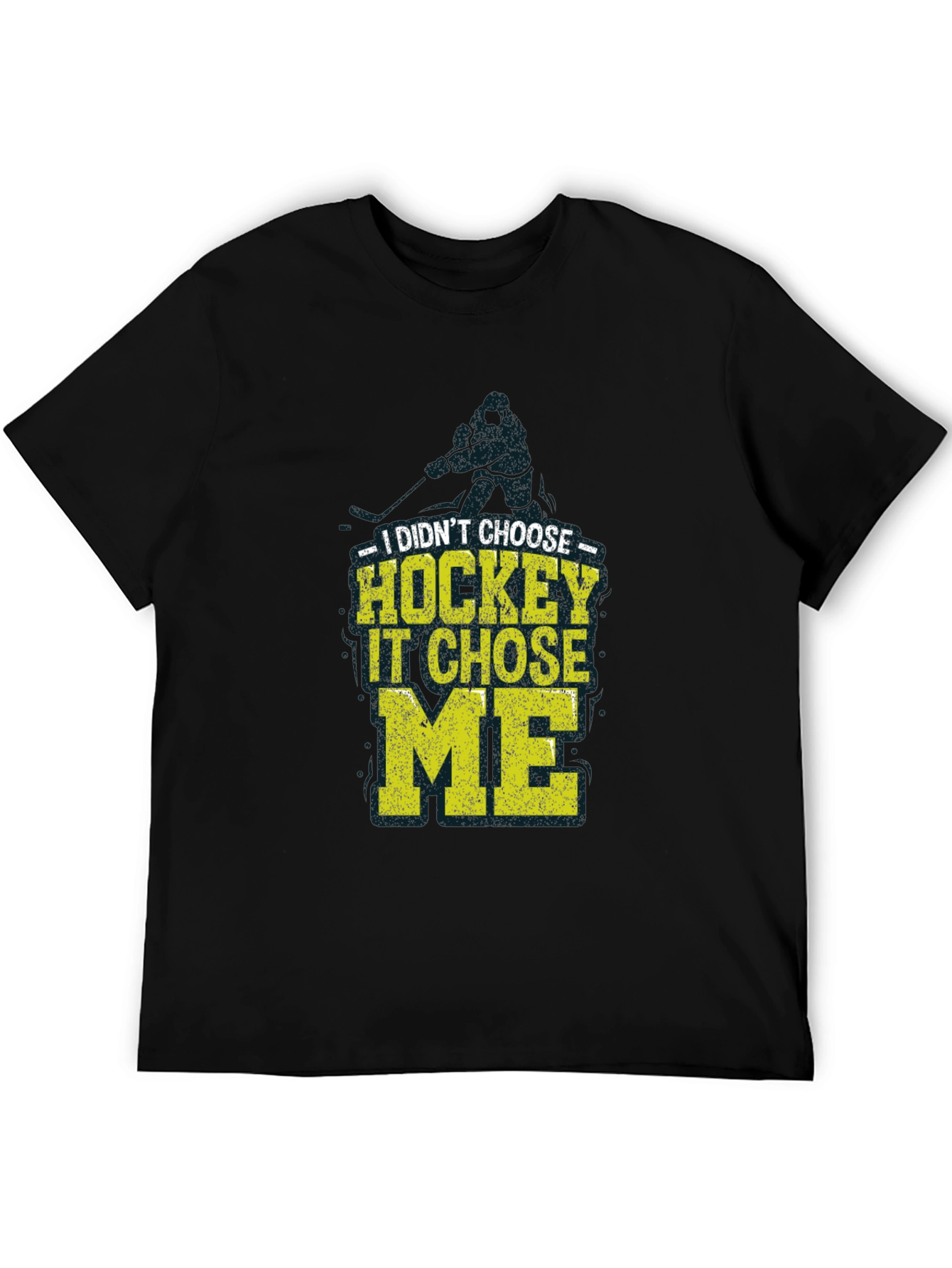 Hockey Chose Me Graphic T-Shirt - Black Cotton Tee