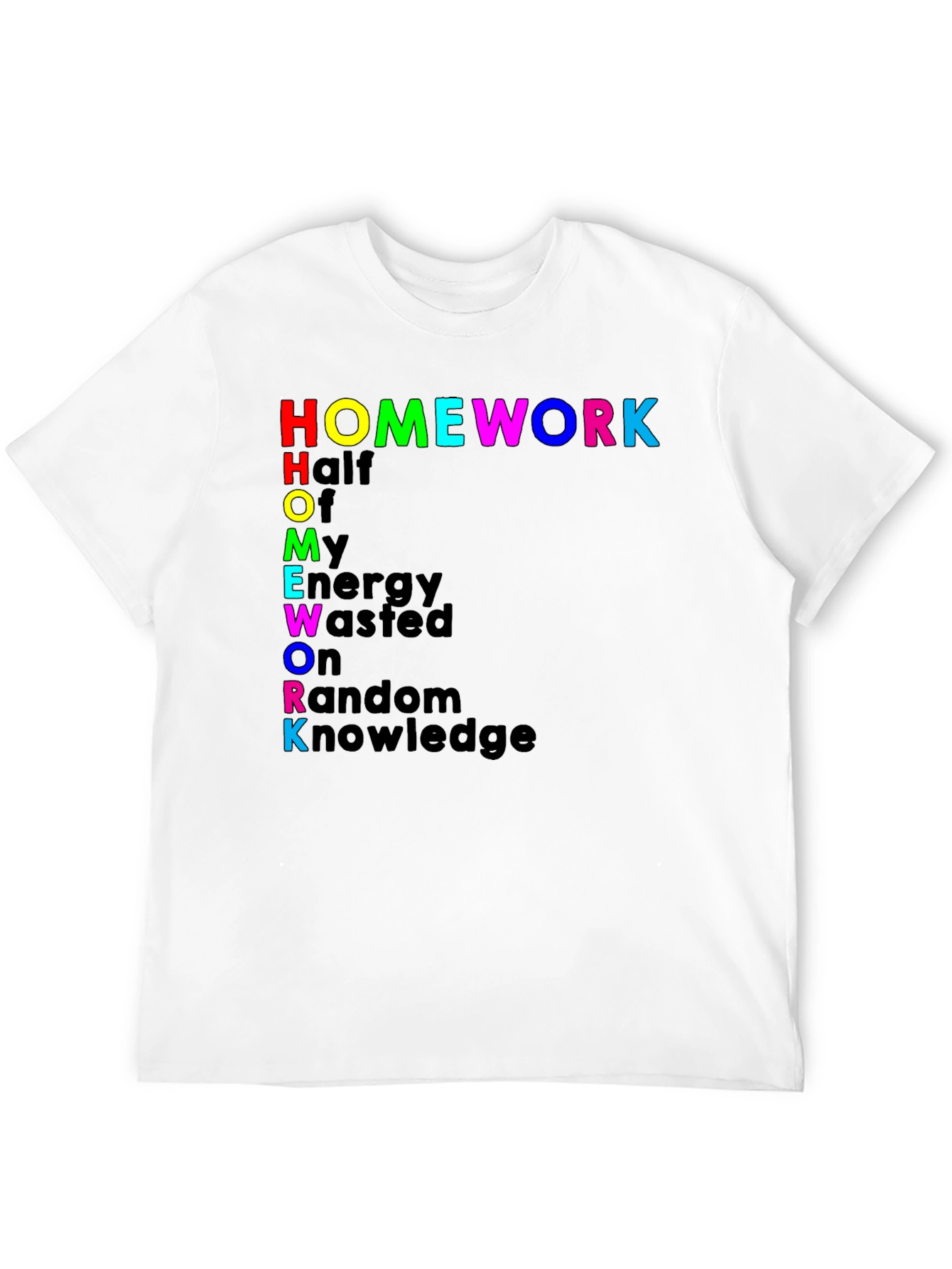 Homework Rainbow Typography T-Shirt