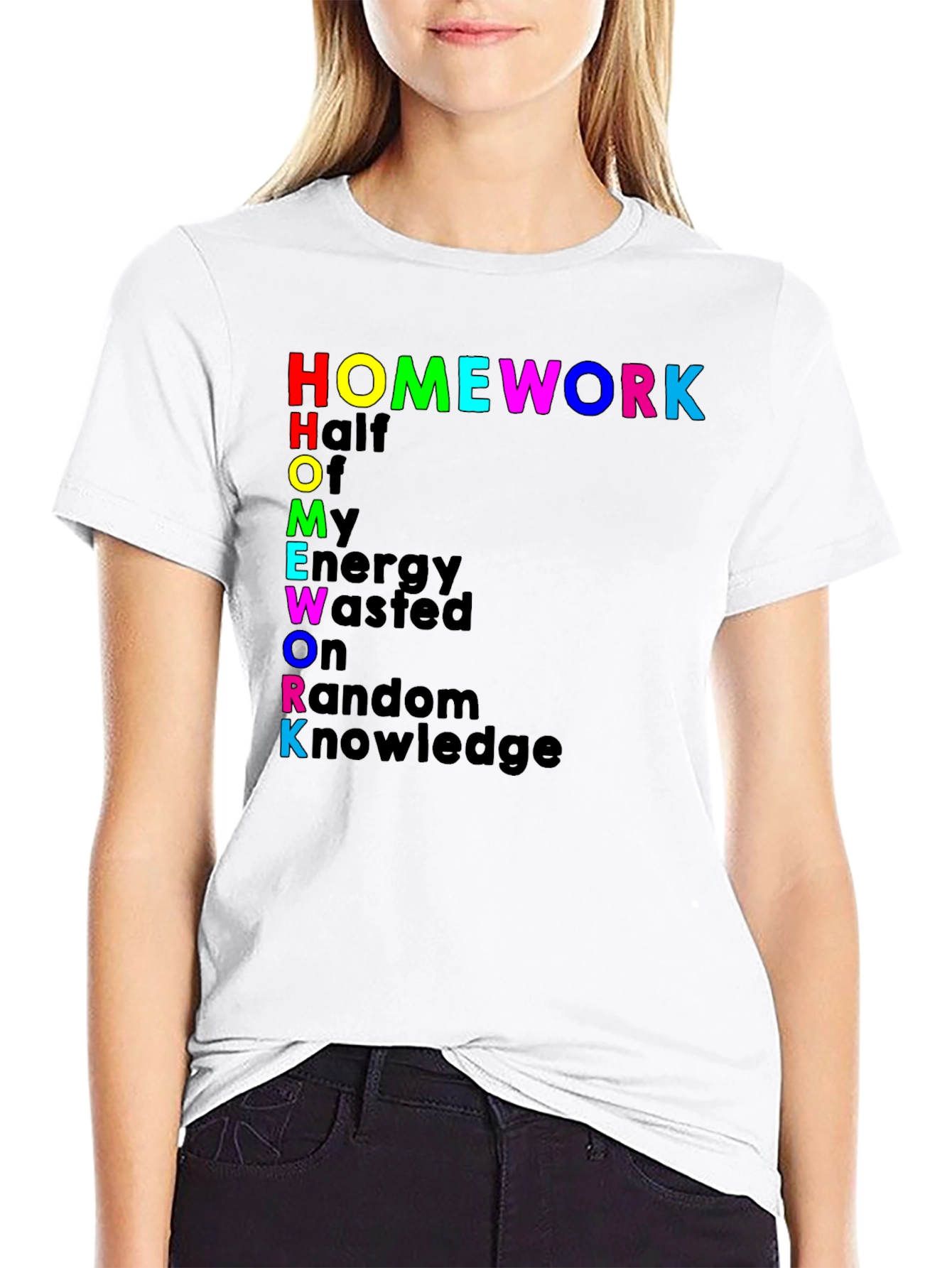 Homework Rainbow Typography T-Shirt