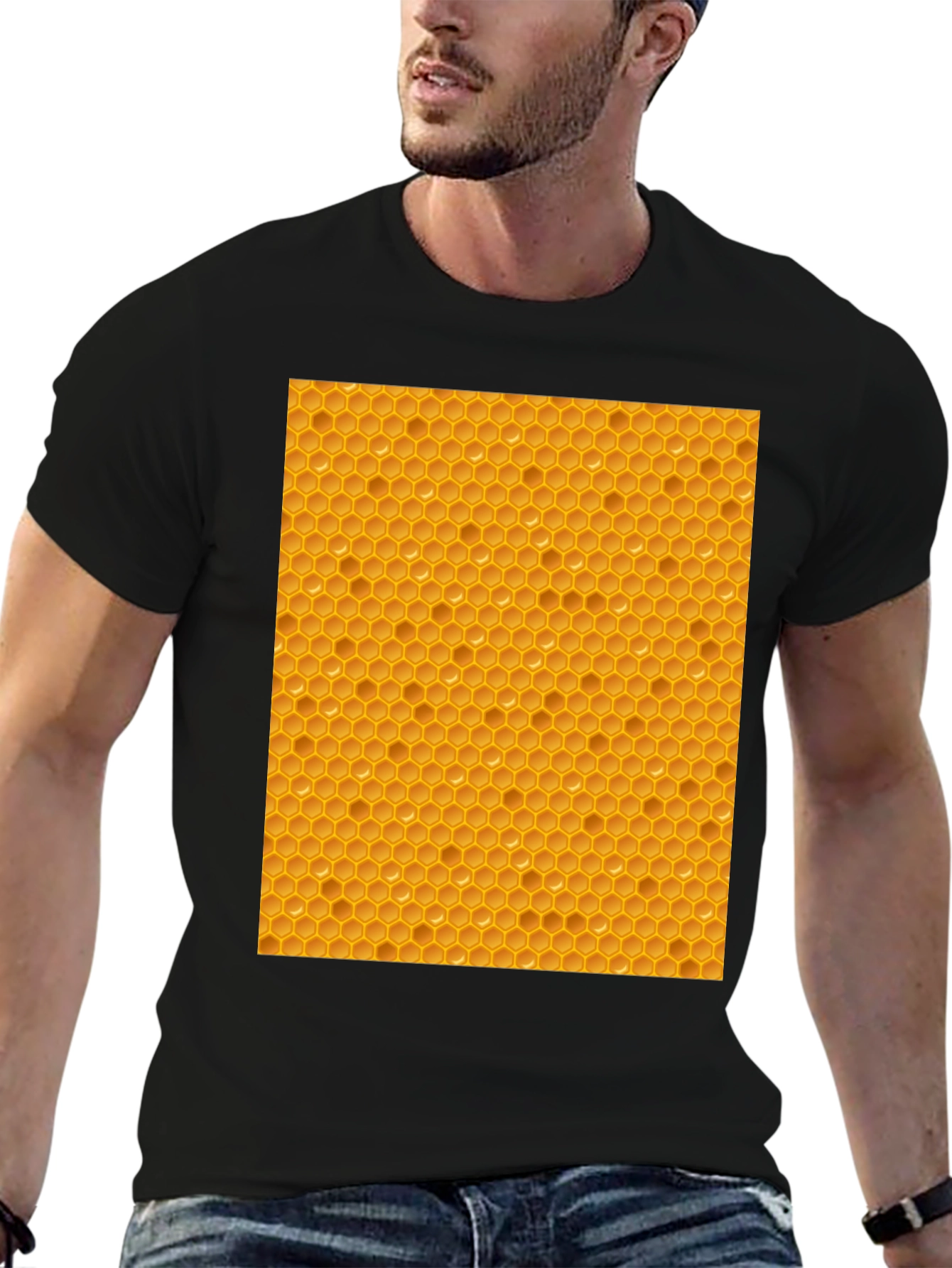 Honeycomb Patterned T-Shirt - Unique Honeycomb Design