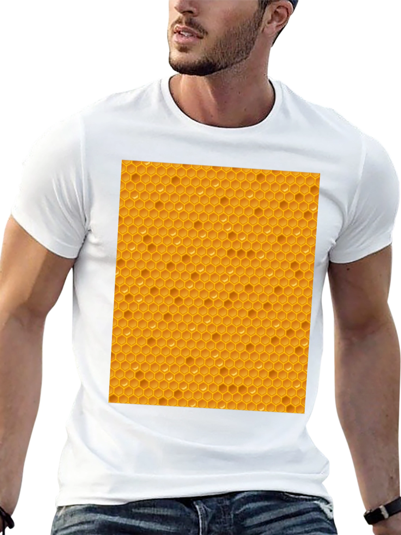 Honeycomb Patterned T-Shirt - Unique Honeycomb Design