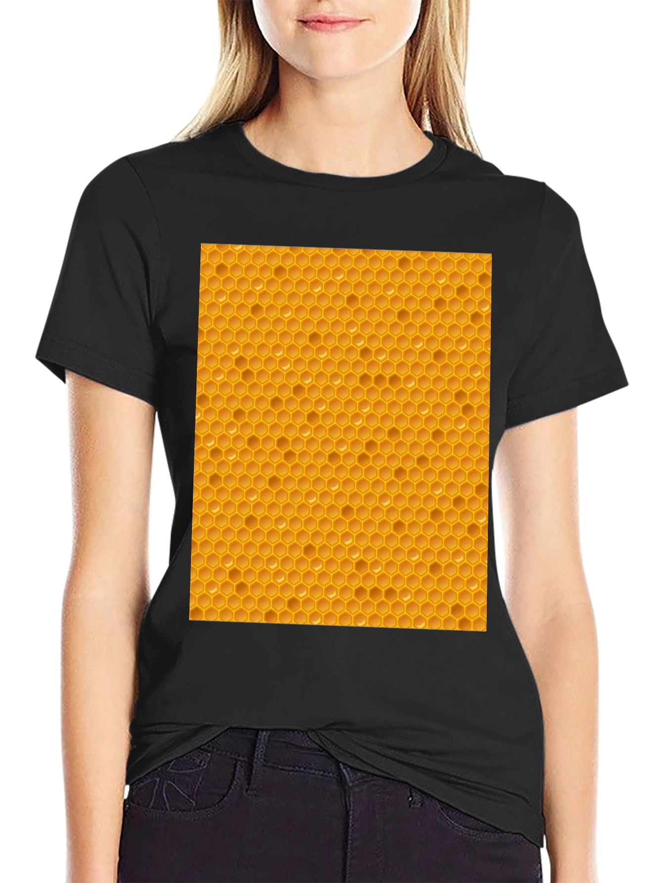 Honeycomb Patterned T-Shirt - Unique Honeycomb Design