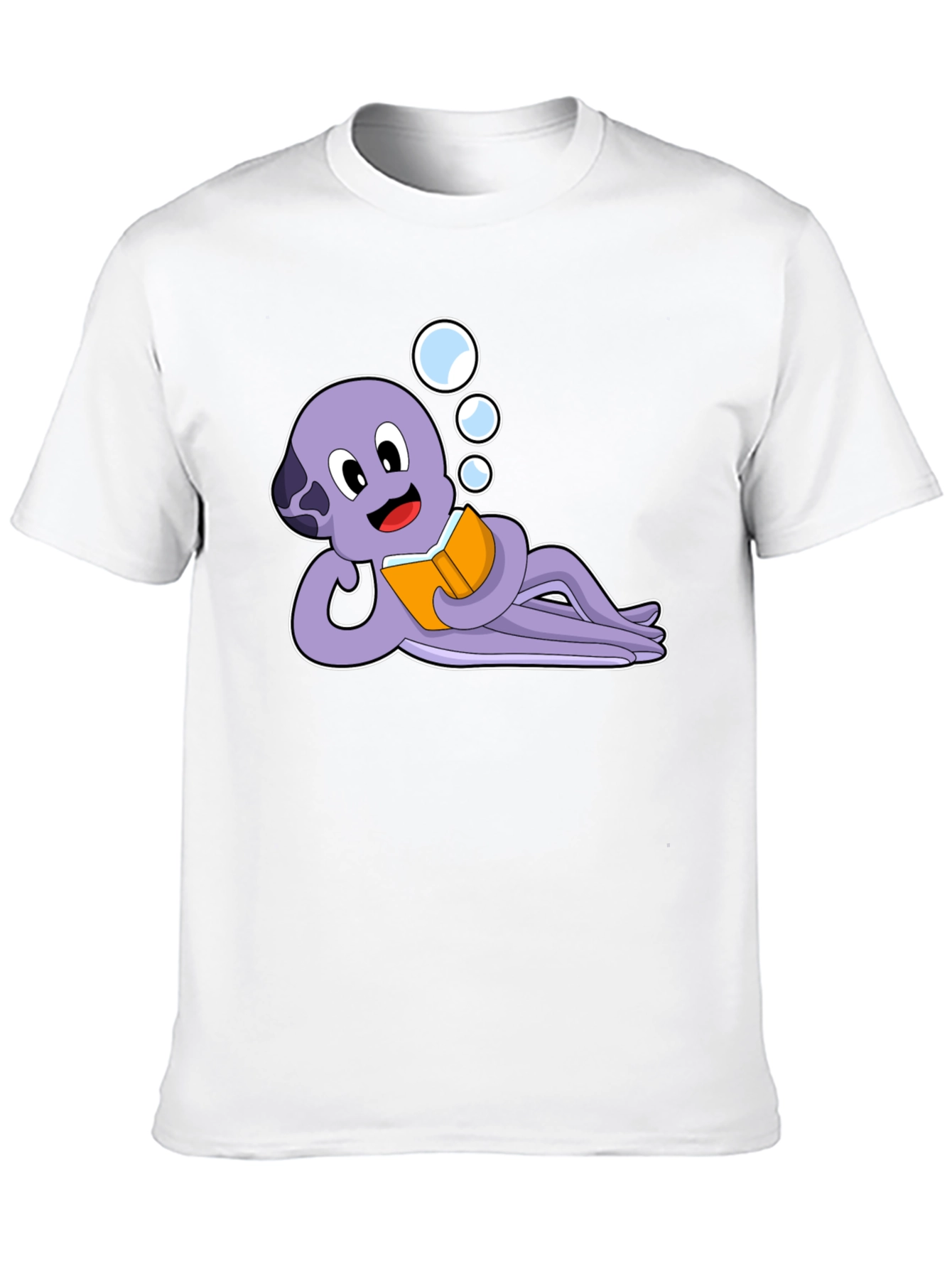 Reading Octopus Graphic Tee -  Cute Marine Life Shirt