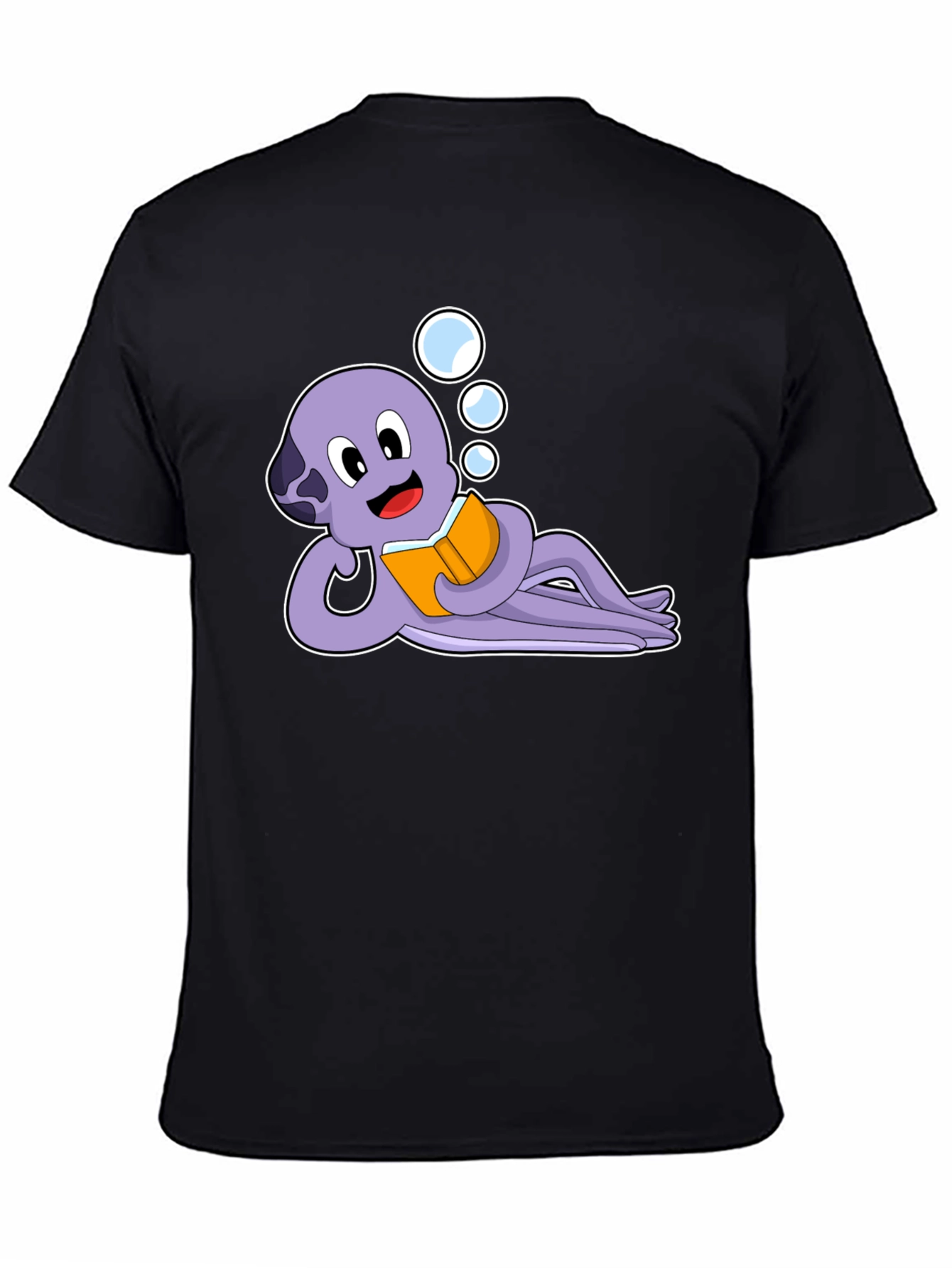 Reading Octopus Graphic Tee -  Cute Marine Life Shirt