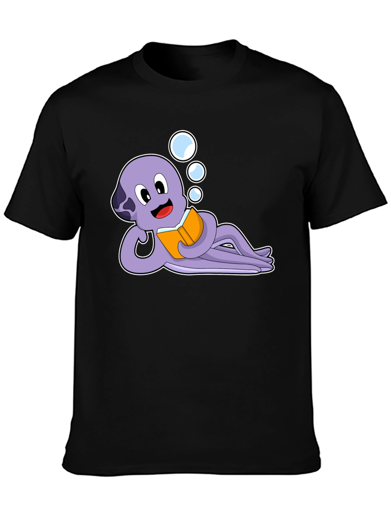 Reading Octopus Graphic Tee -  Cute Marine Life Shirt