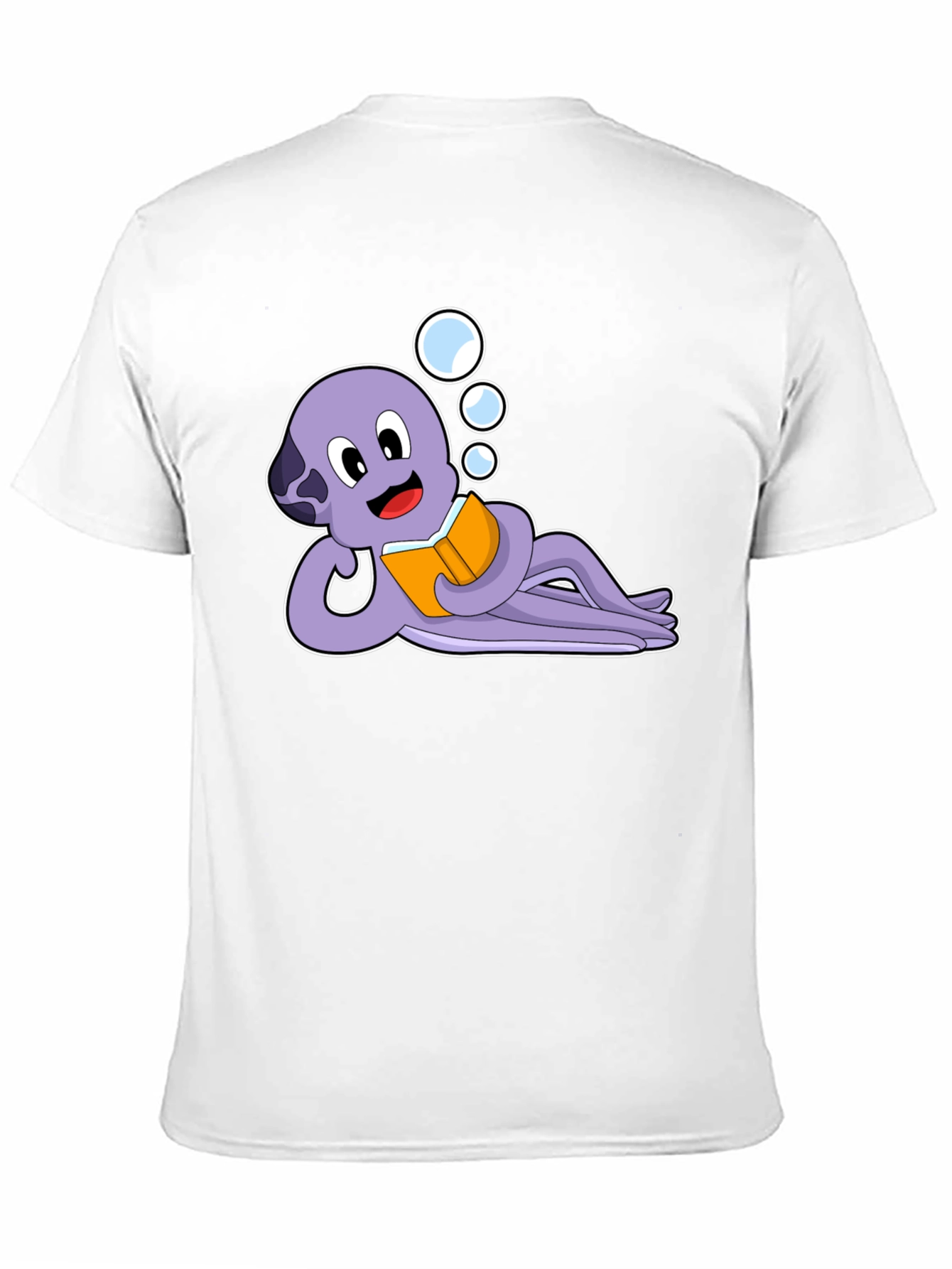 Reading Octopus Graphic Tee -  Cute Marine Life Shirt