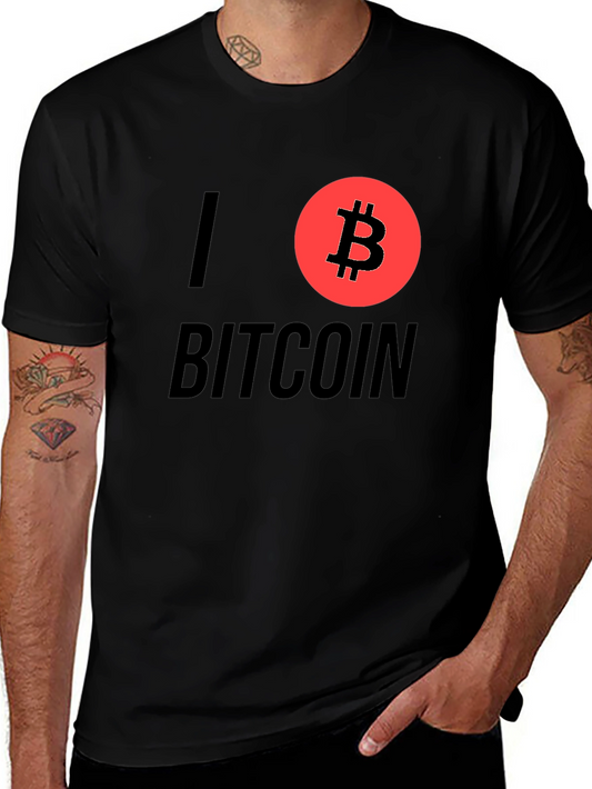 I Love Bitcoin Graphic T-Shirt - Cryptocurrency Tee