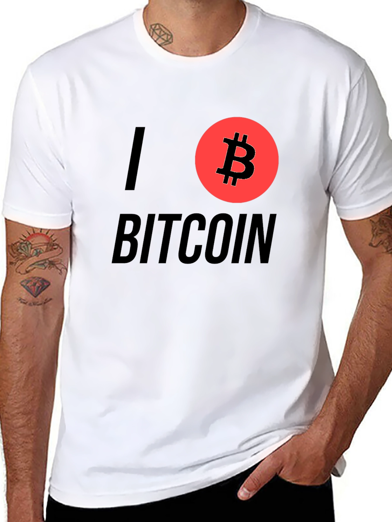 I Love Bitcoin Graphic T-Shirt - Cryptocurrency Tee