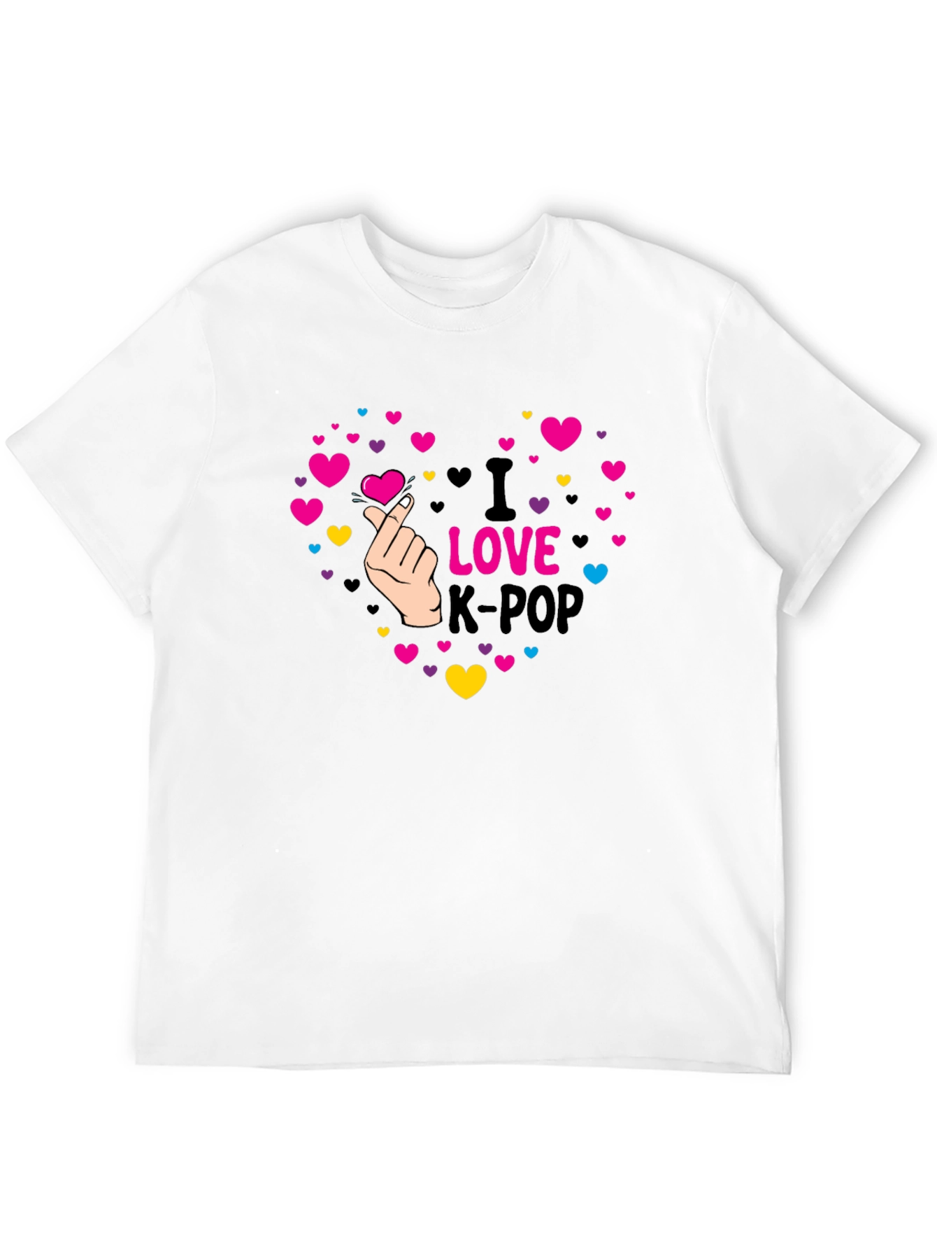 I Love K-Pop Heart Graphic T-Shirt