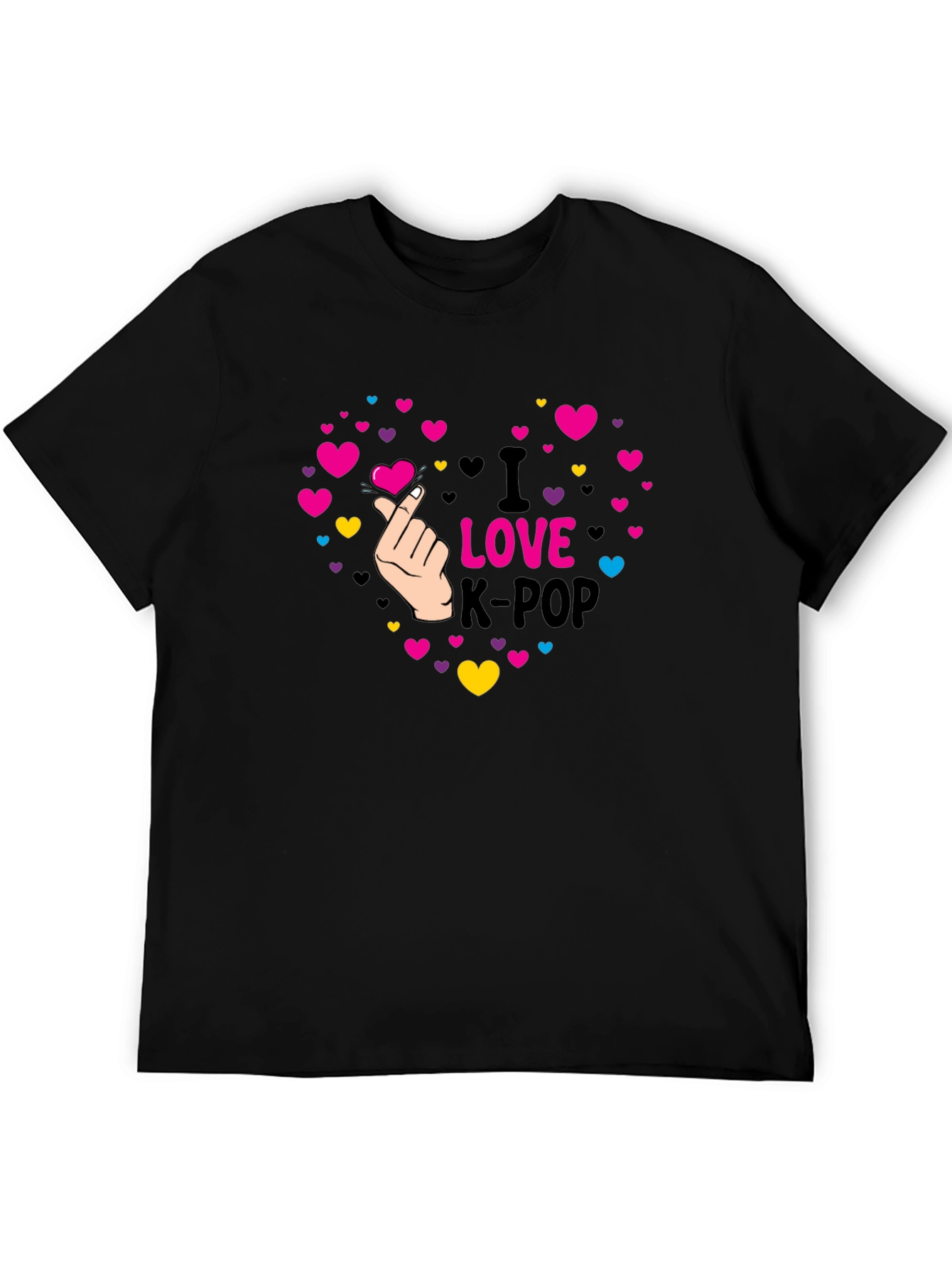 I Love K-Pop Heart Graphic T-Shirt