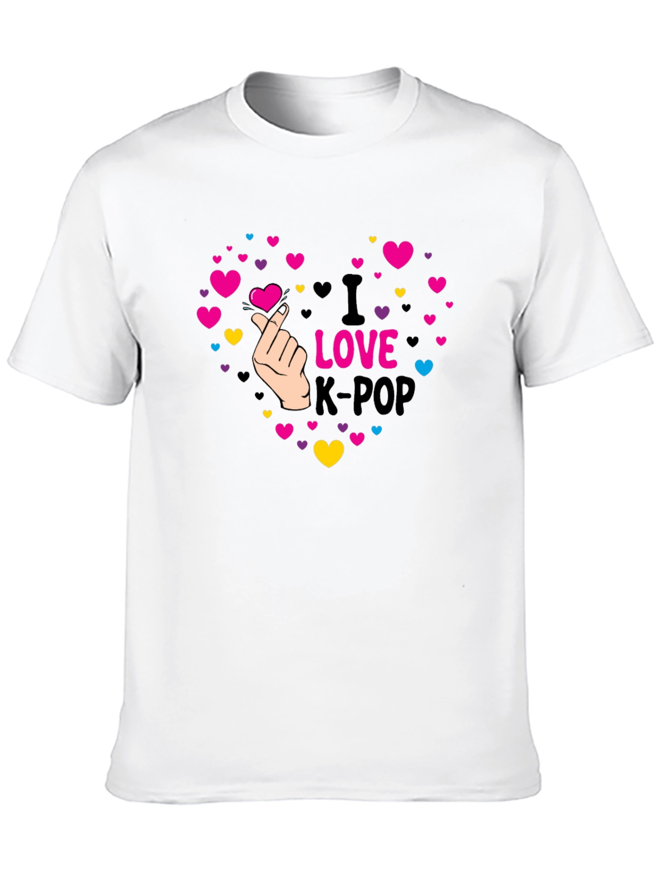 I Love K-Pop Heart Graphic T-Shirt