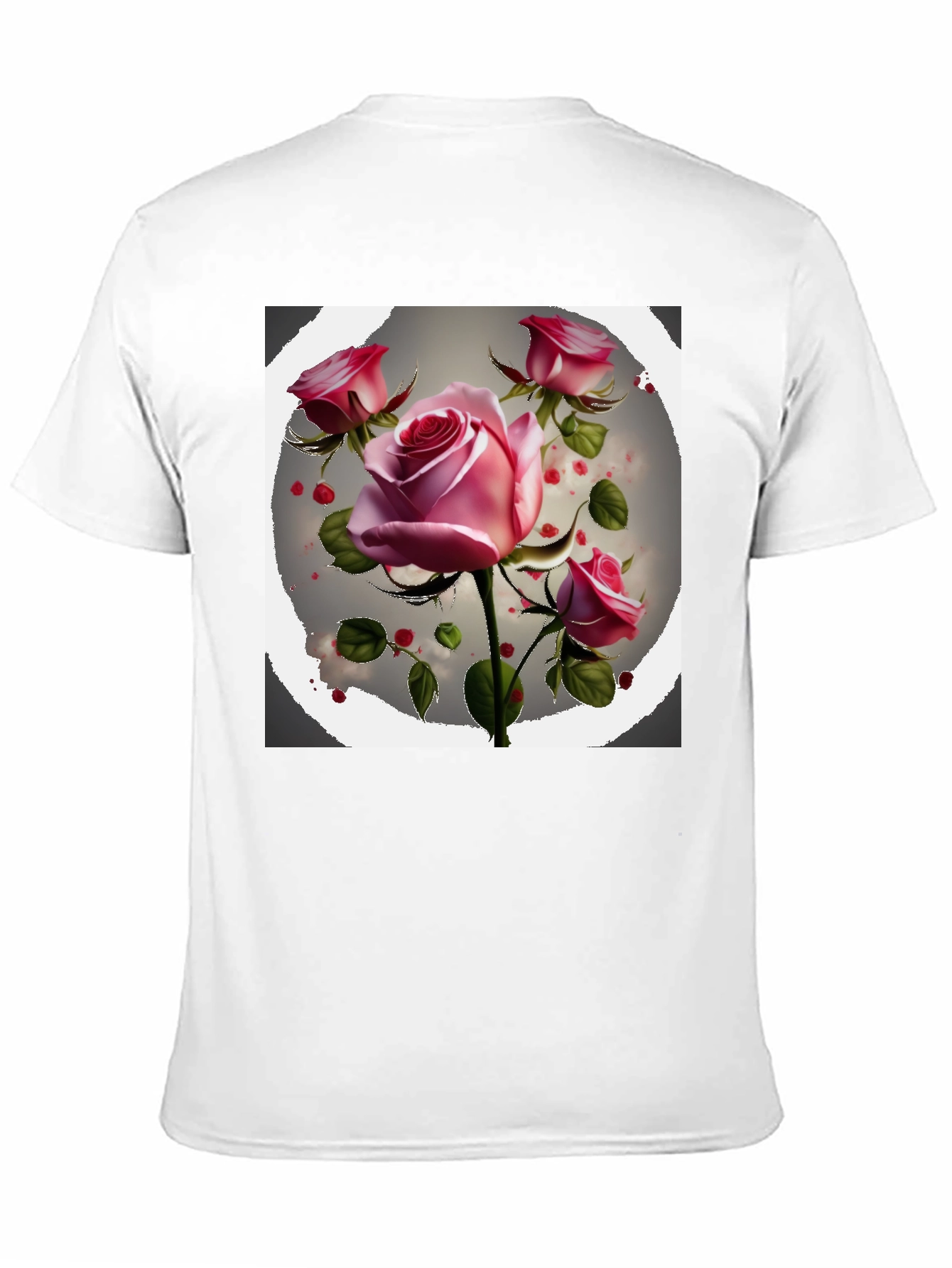 Floral Rose Graphic Tee - Stylish Black T-Shirt